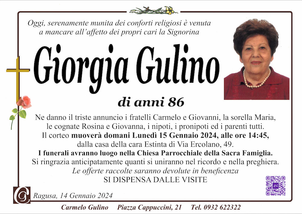 Necrologi: Giorgia Gulino