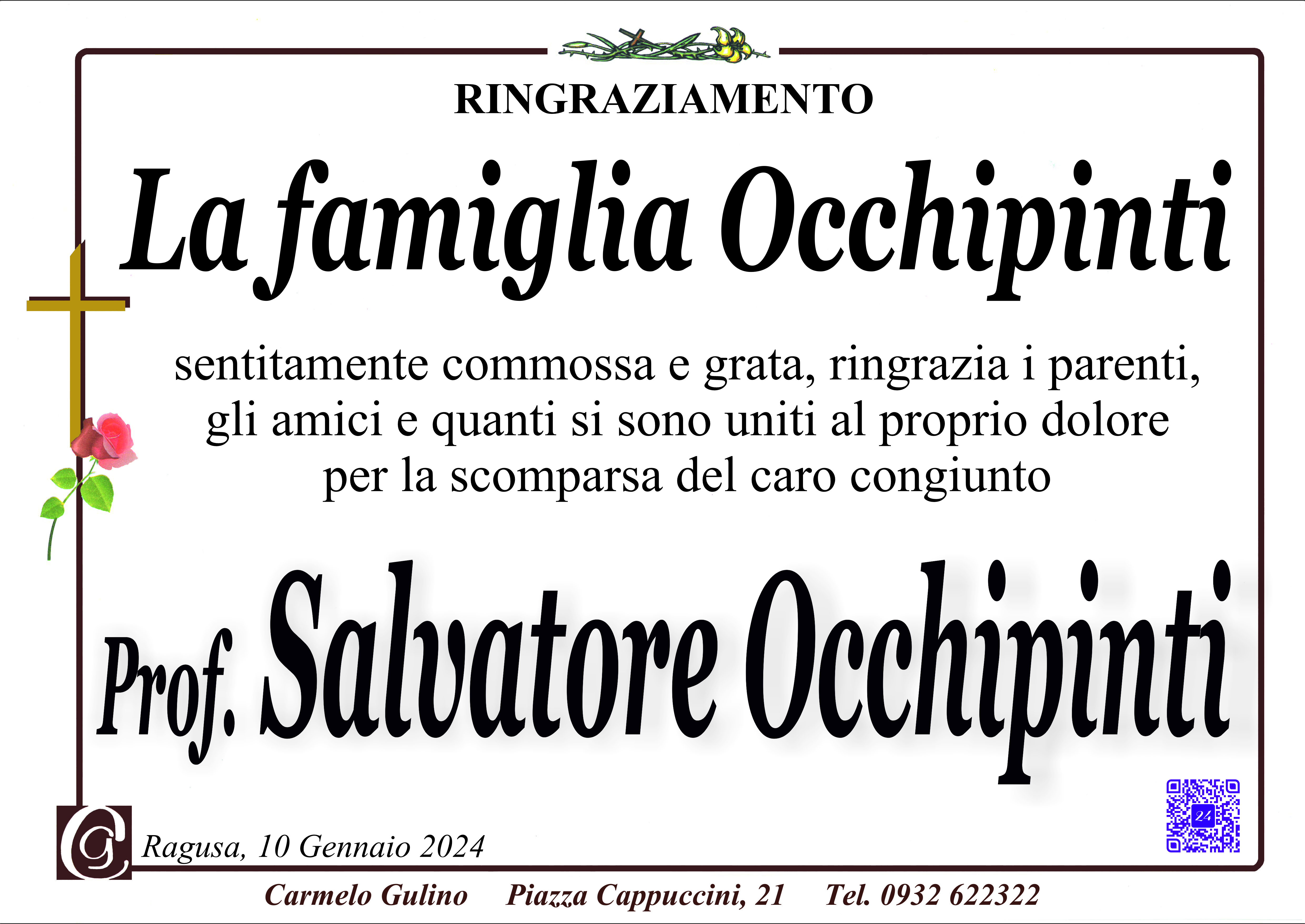 Ringraziamento famiglia Occhipinti