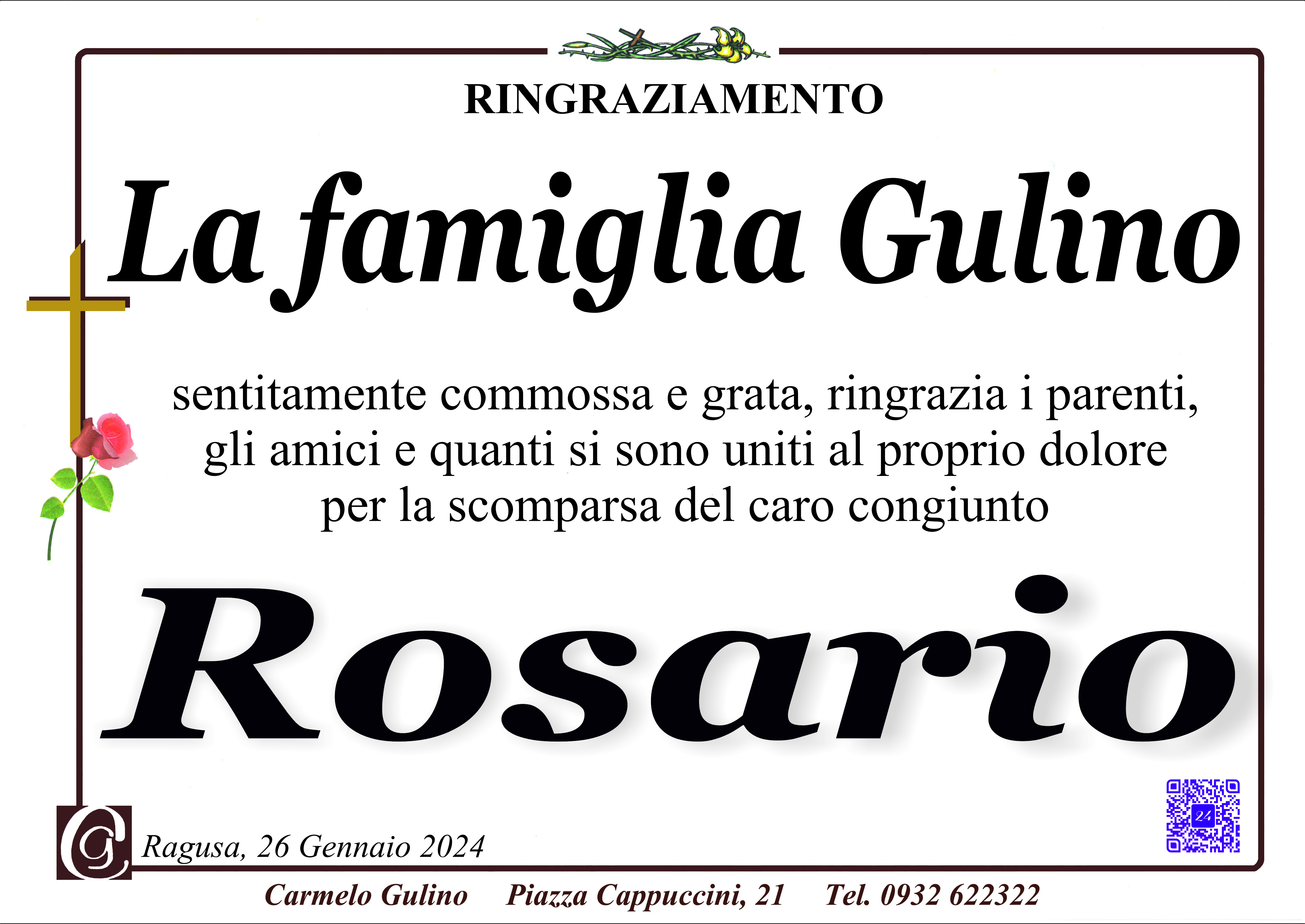 Ringraziamento famiglia Gulino