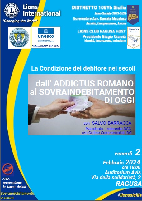 Il sovraindebitamento oggi: un convegno il 2 febbraio a Ragusa