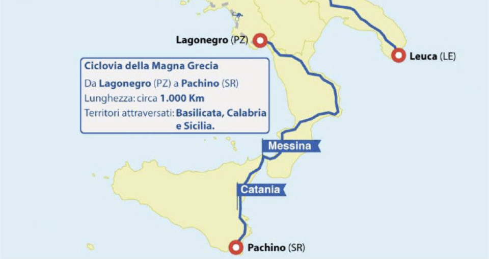 Cancellata la ciclovia della Magna Grecia che avrebbe collegato la Sicilia con Calabria e Basilicata. In Sicilia in fumo vanno 220 chilometri
