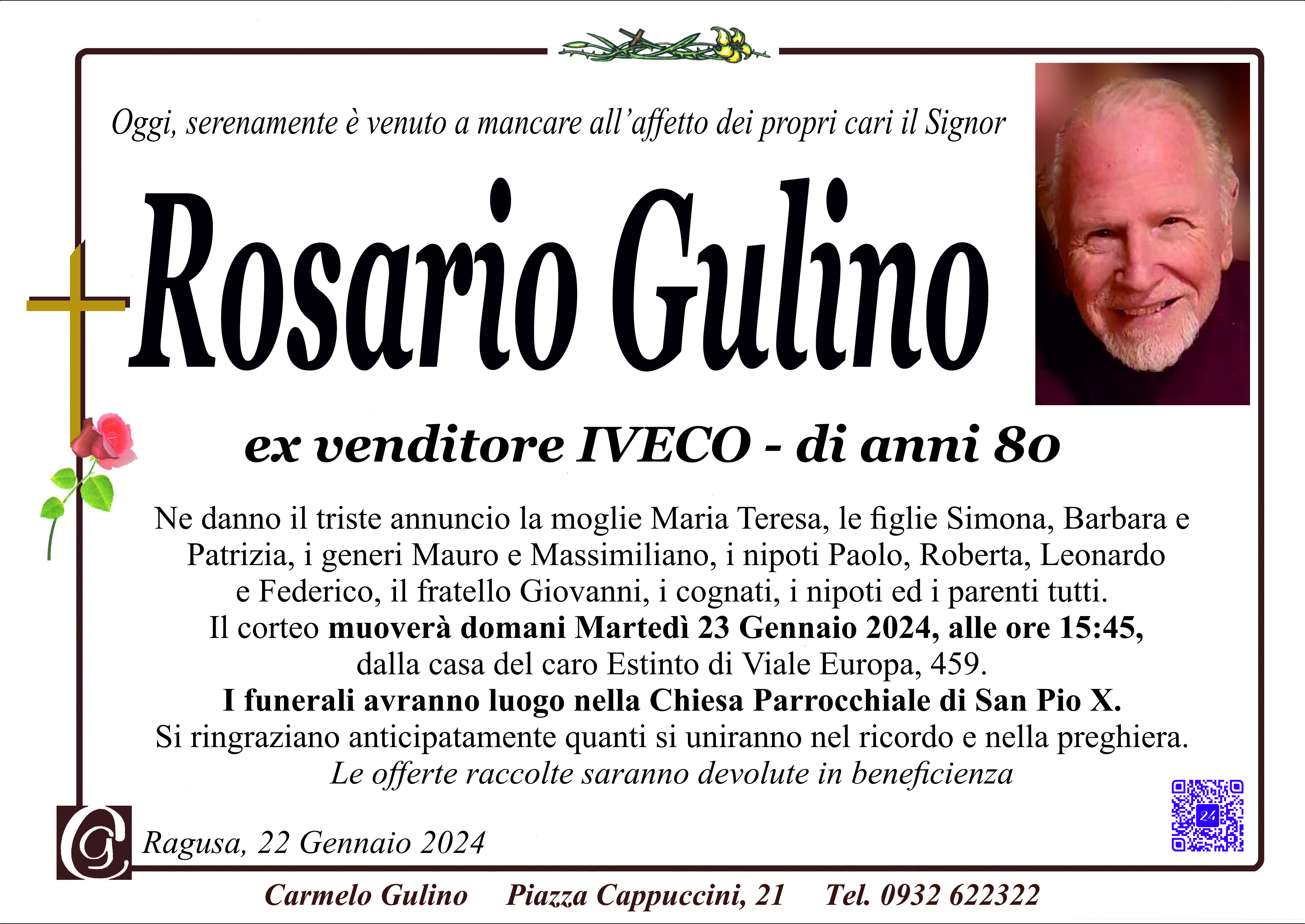 Necrologi: Rosario Gulino