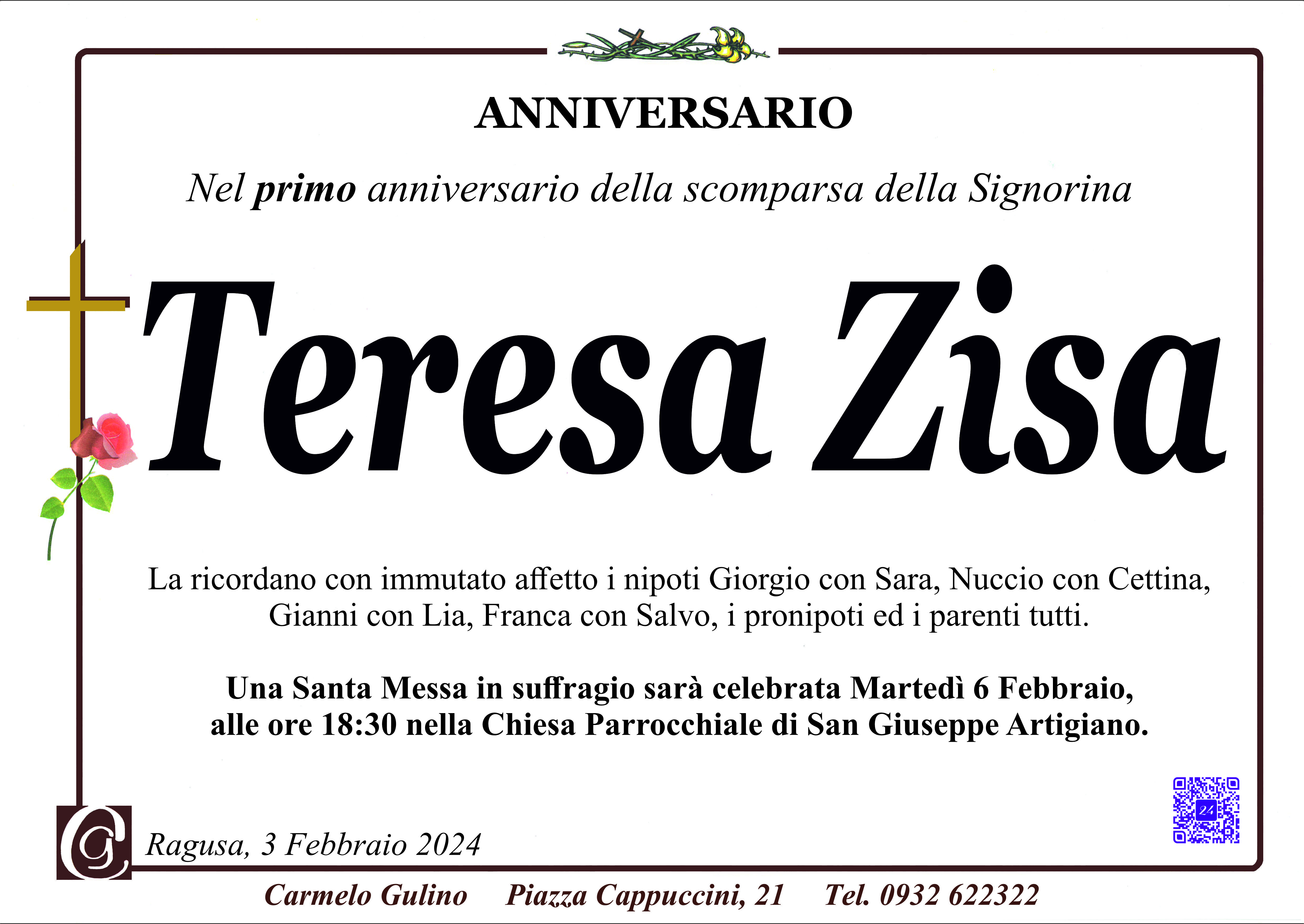 Anniversario: Teresa Zisa