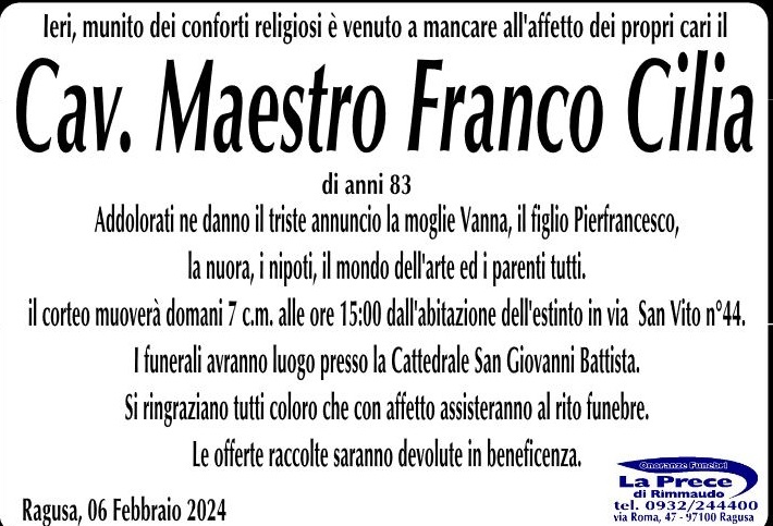 Necrologi: Franco Cilia