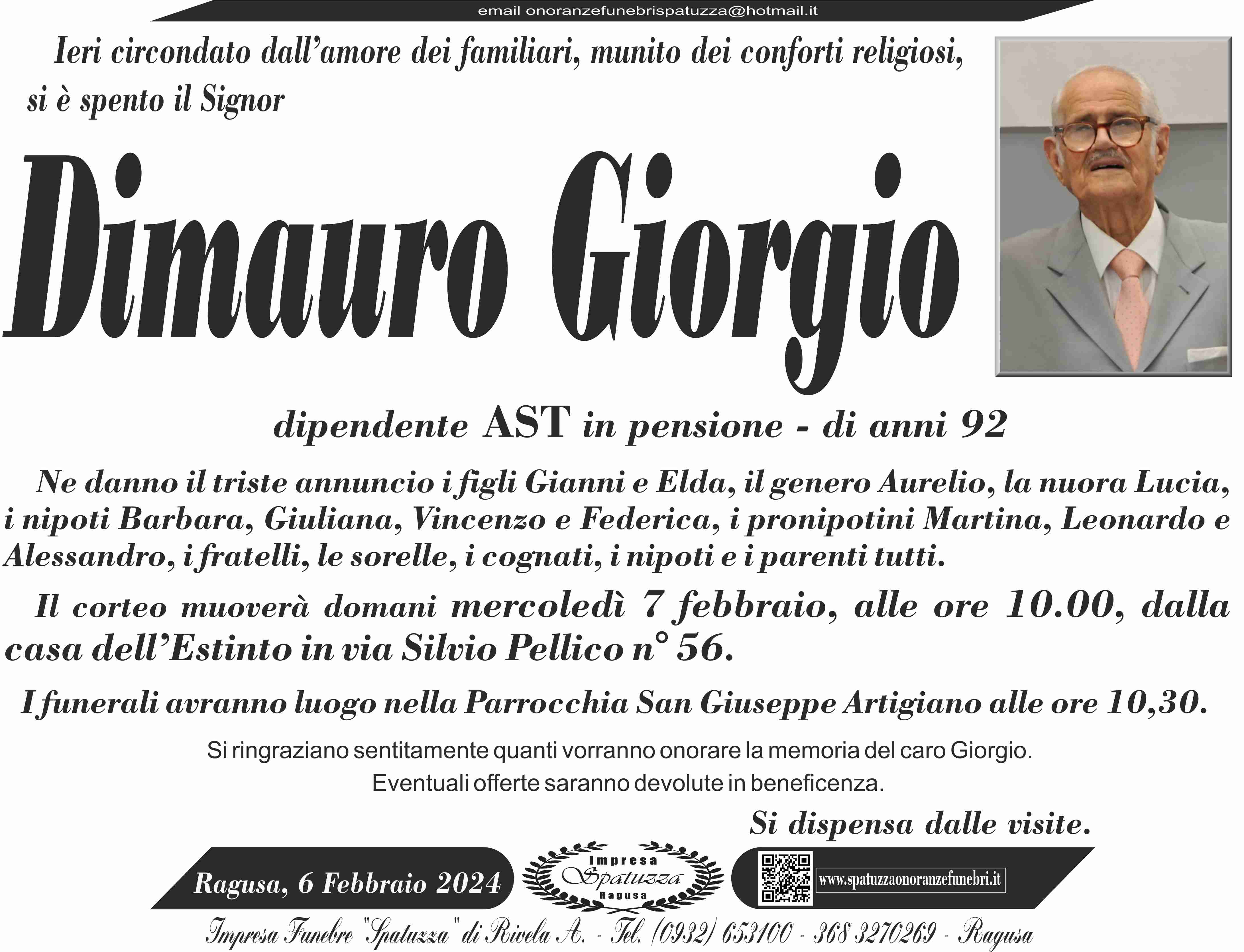 Necrologi: Giorgio Dimauro
