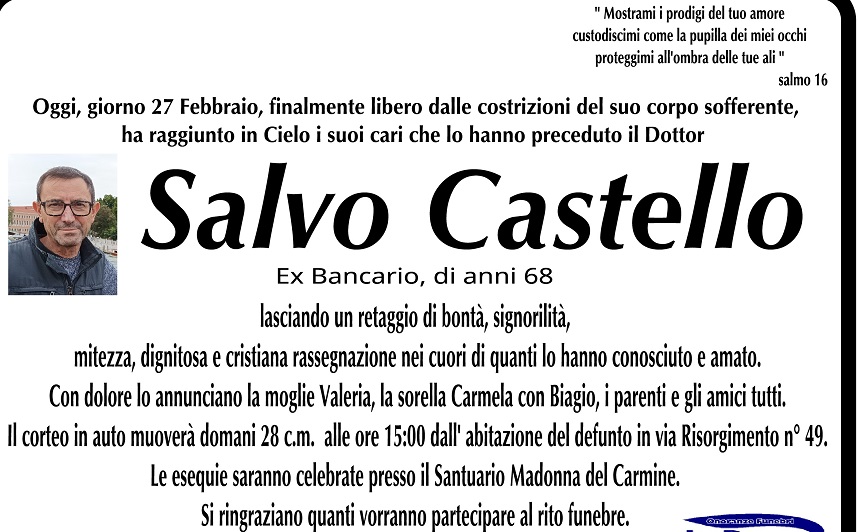 Necrologi: Salvo Castello