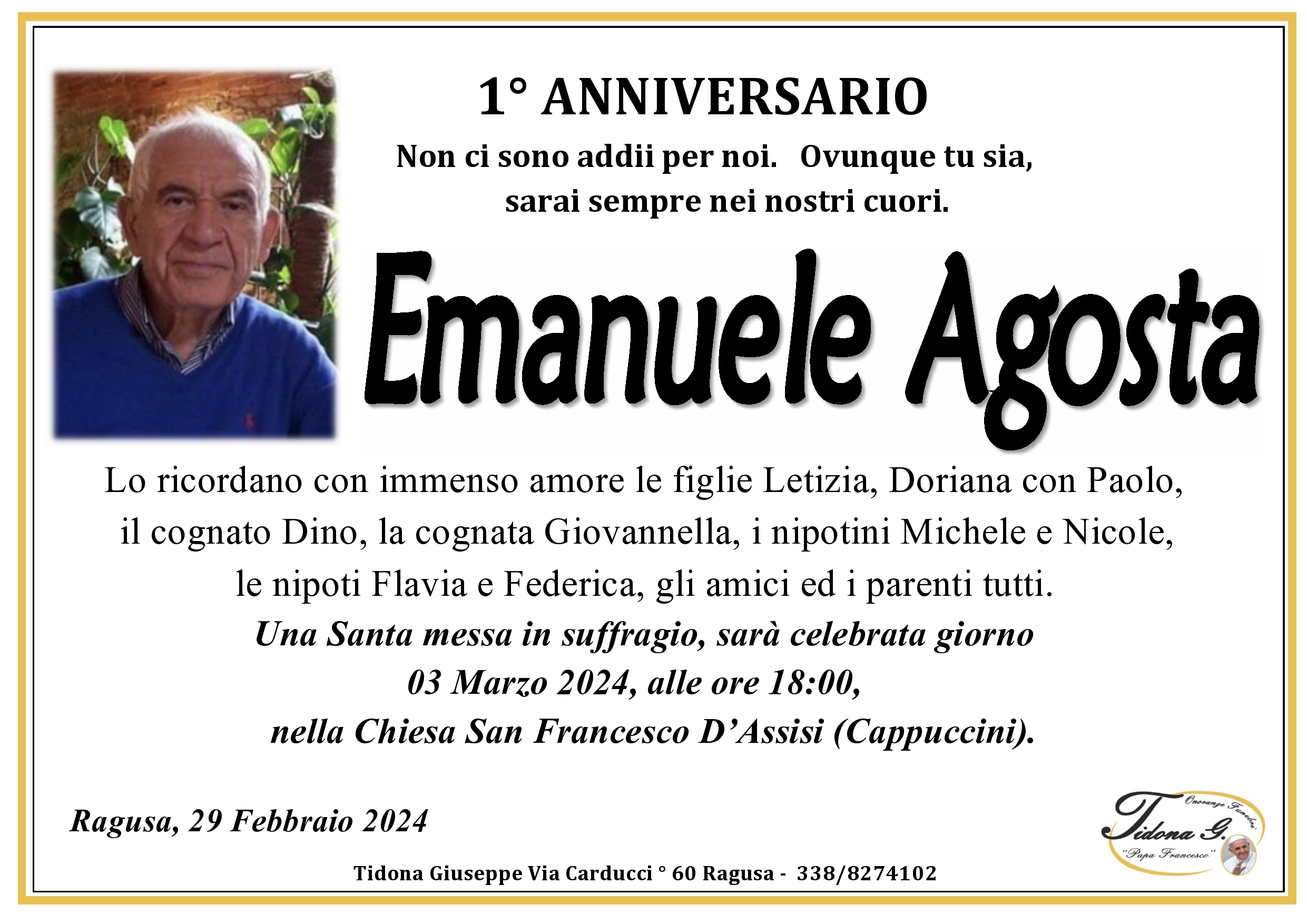 Anniversario: Emanuele Agosta