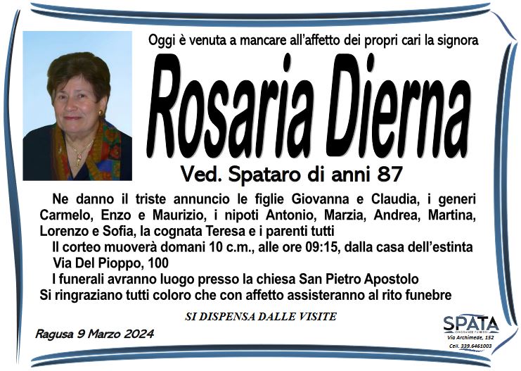Necrologi: Rosaria Dierna