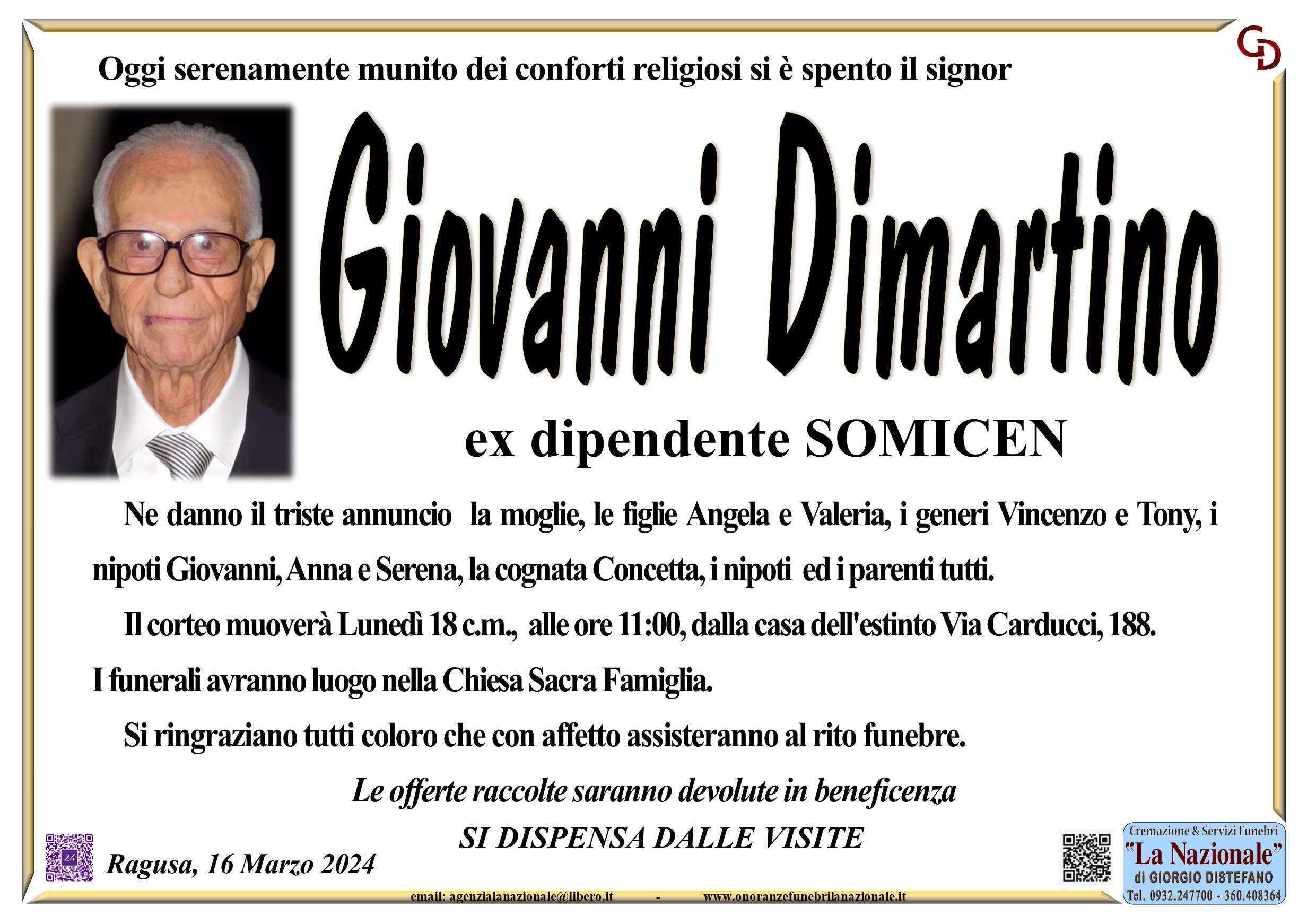 Necrologi: Giovanni Dimartino