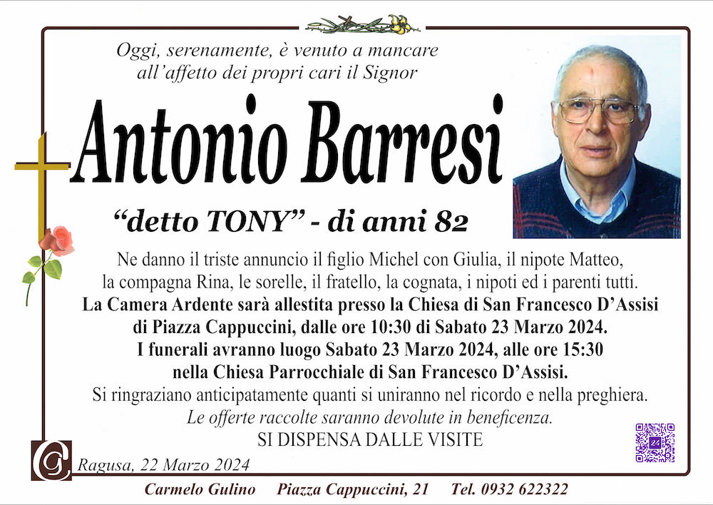 Necrologi: Antonio Barresi