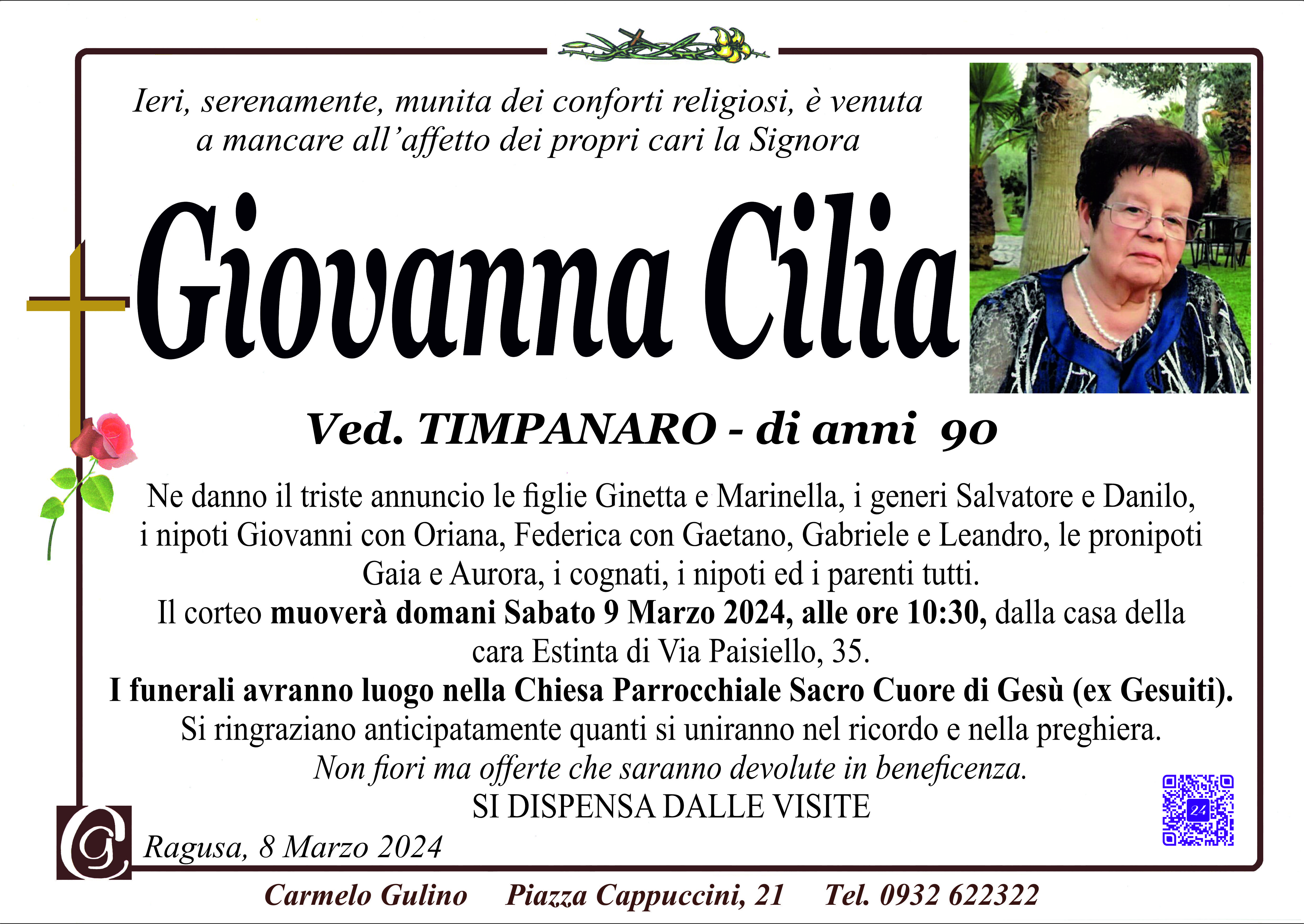 Necrologi: Giovanna Cilia