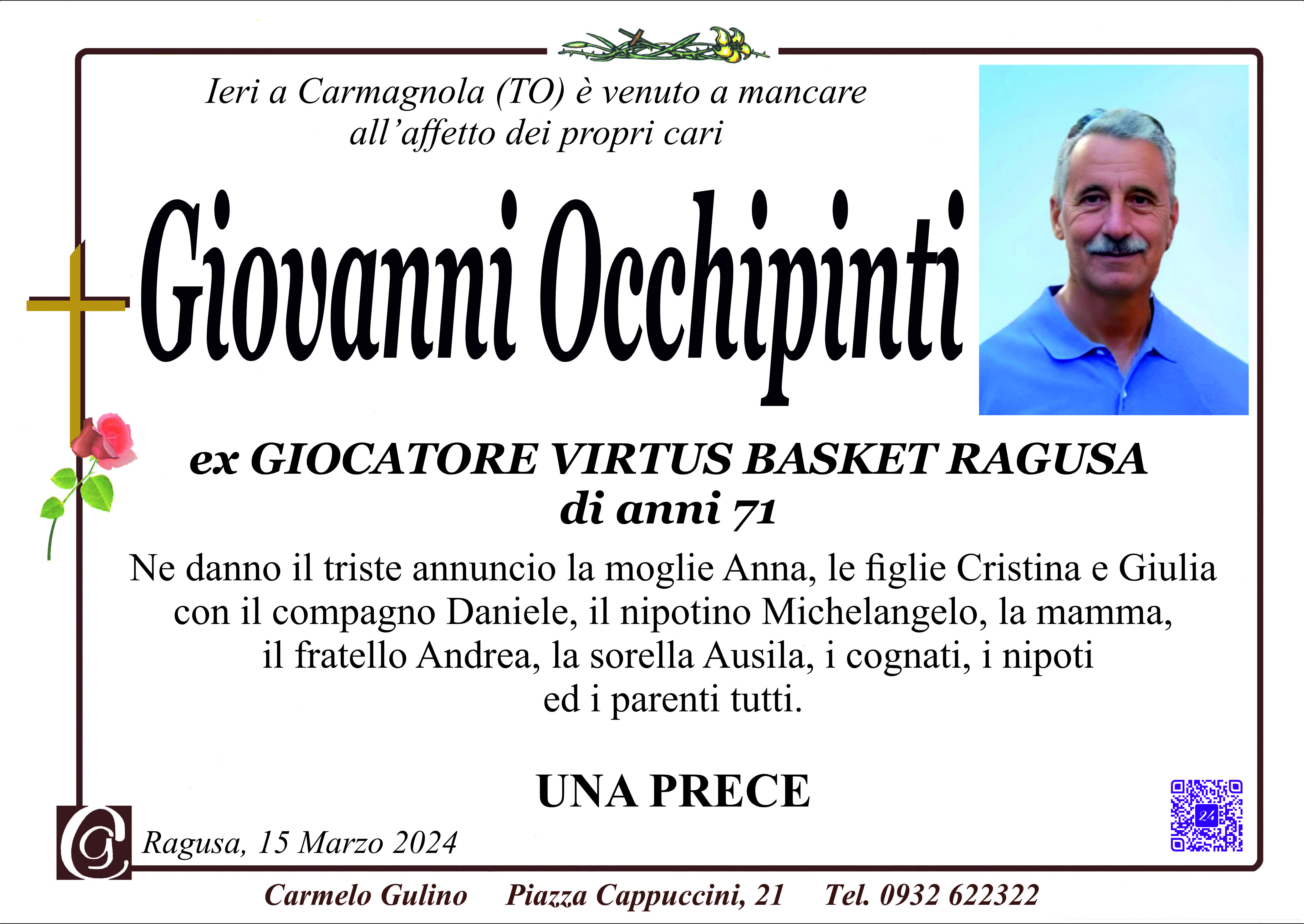 Necrologi: Giovanni Occhipinti