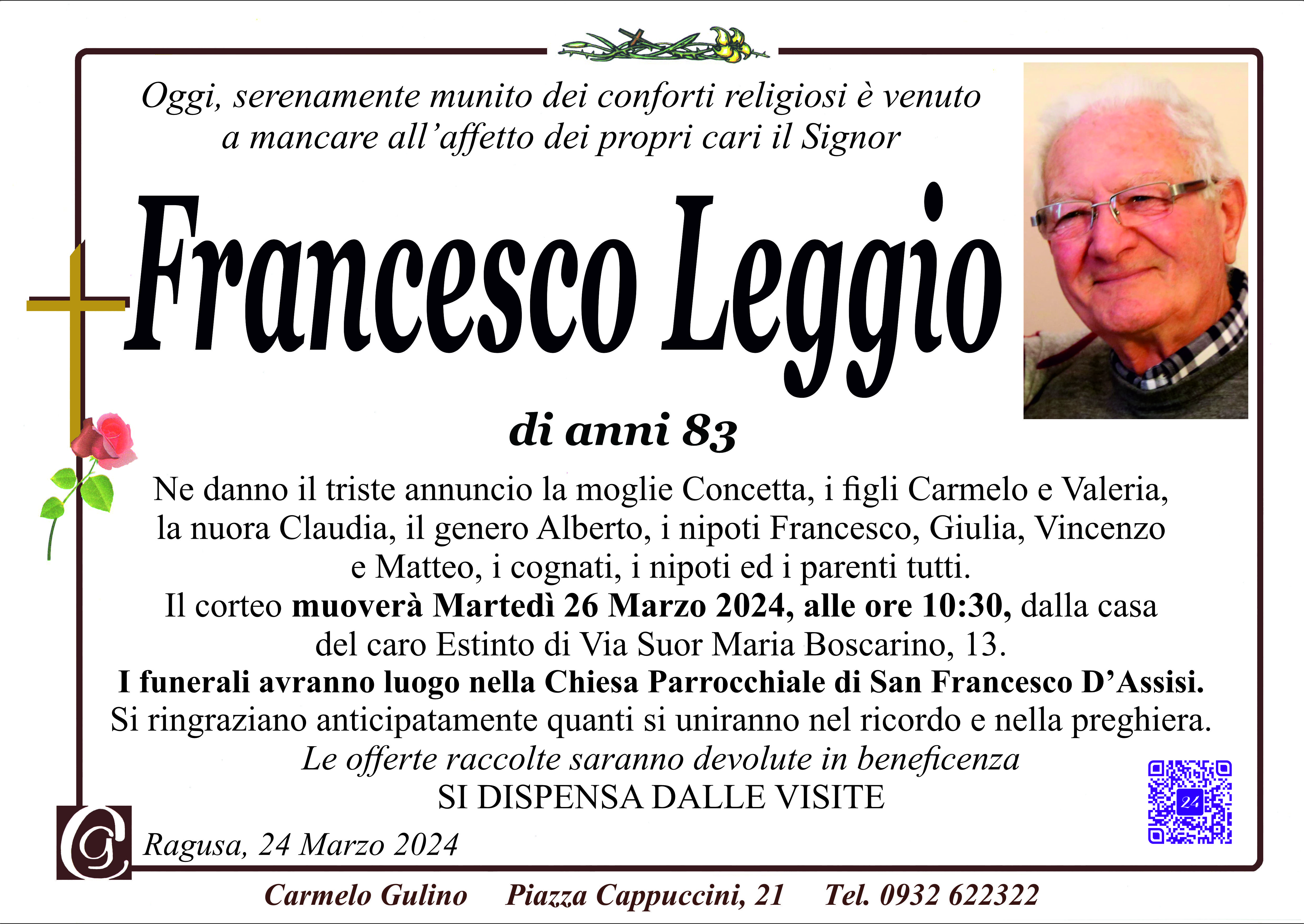 Necrologi: Francesco Leggio