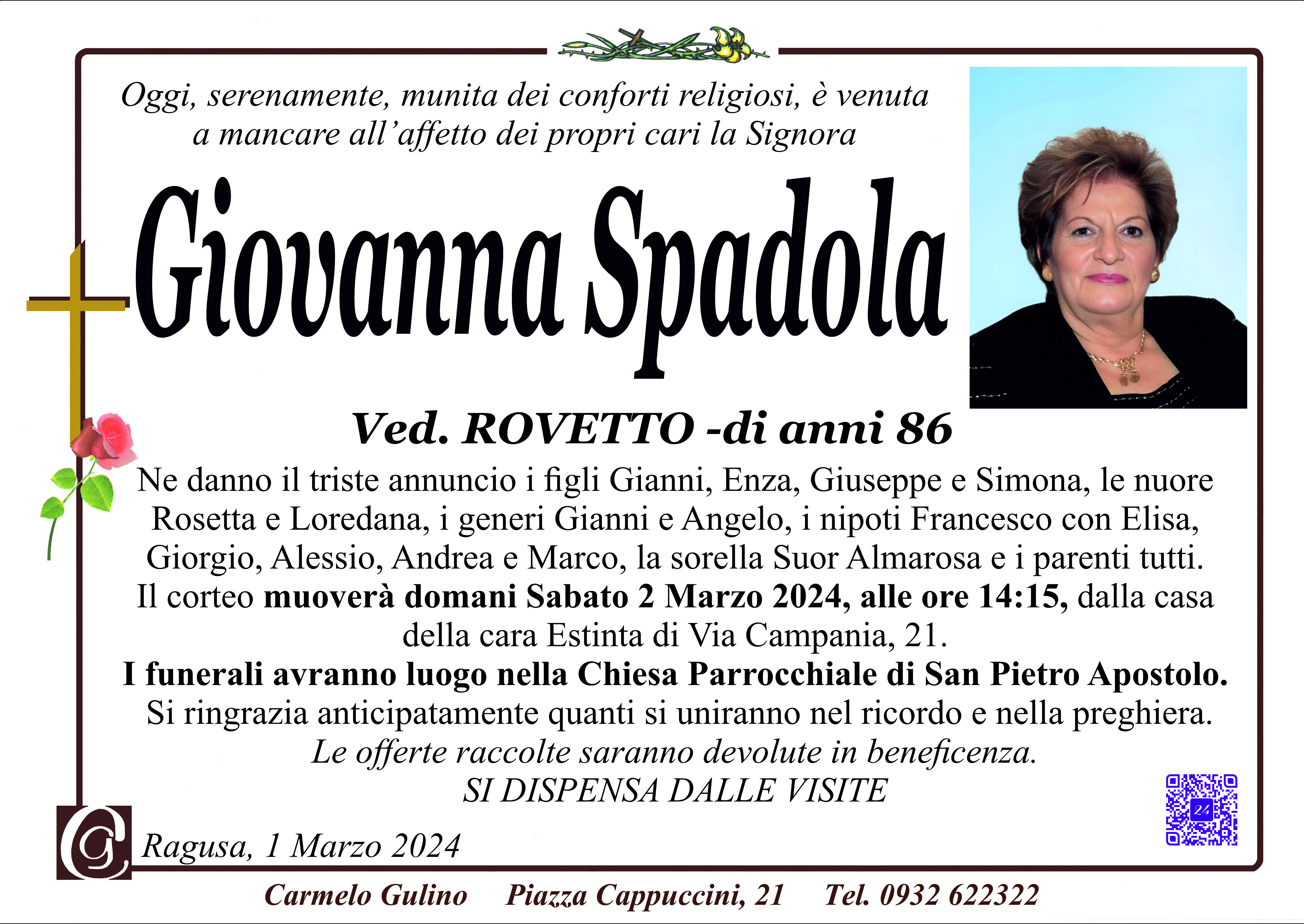 Necrologi: Giovanna Spadola