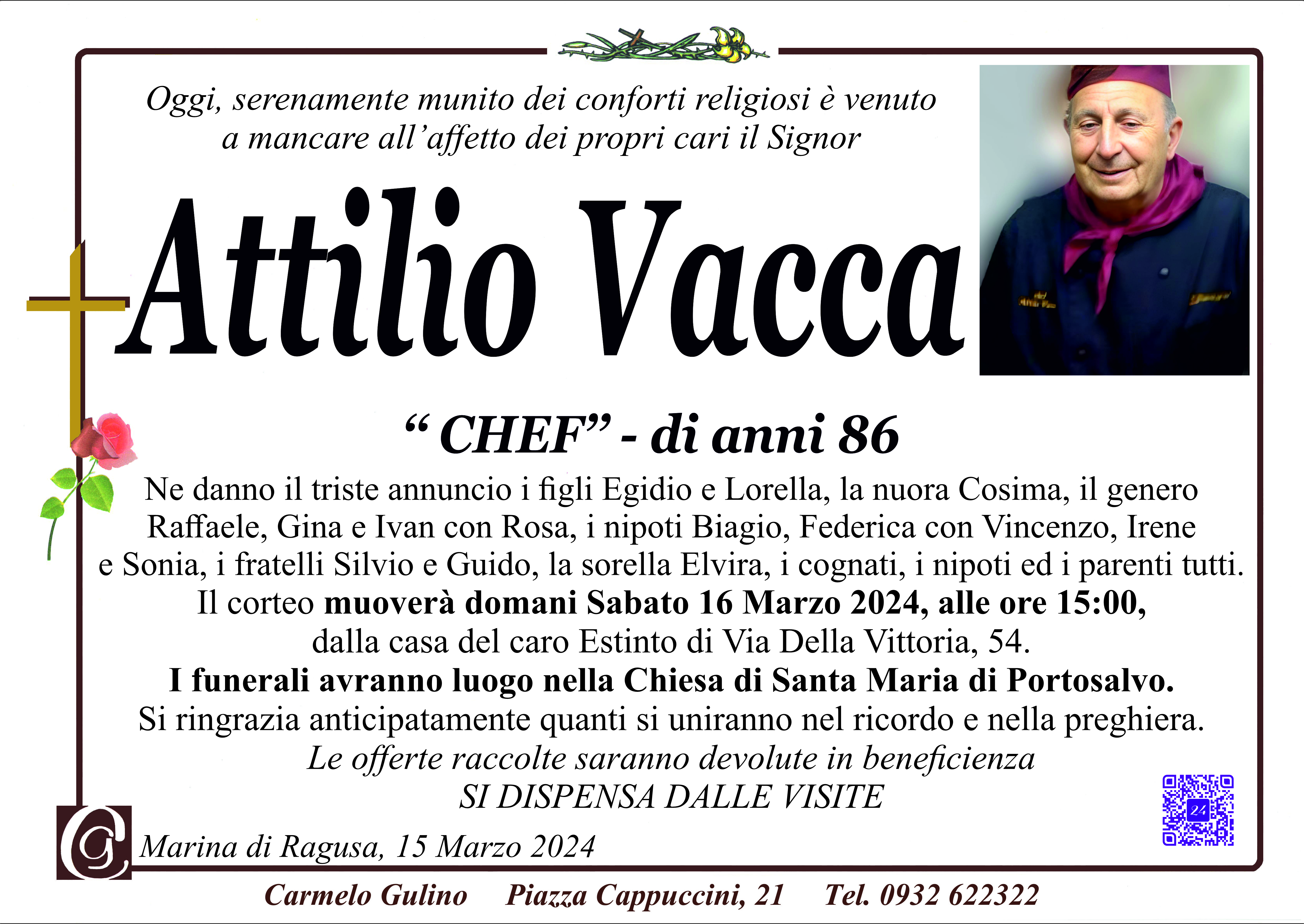 Necrologi: Attilio Vacca