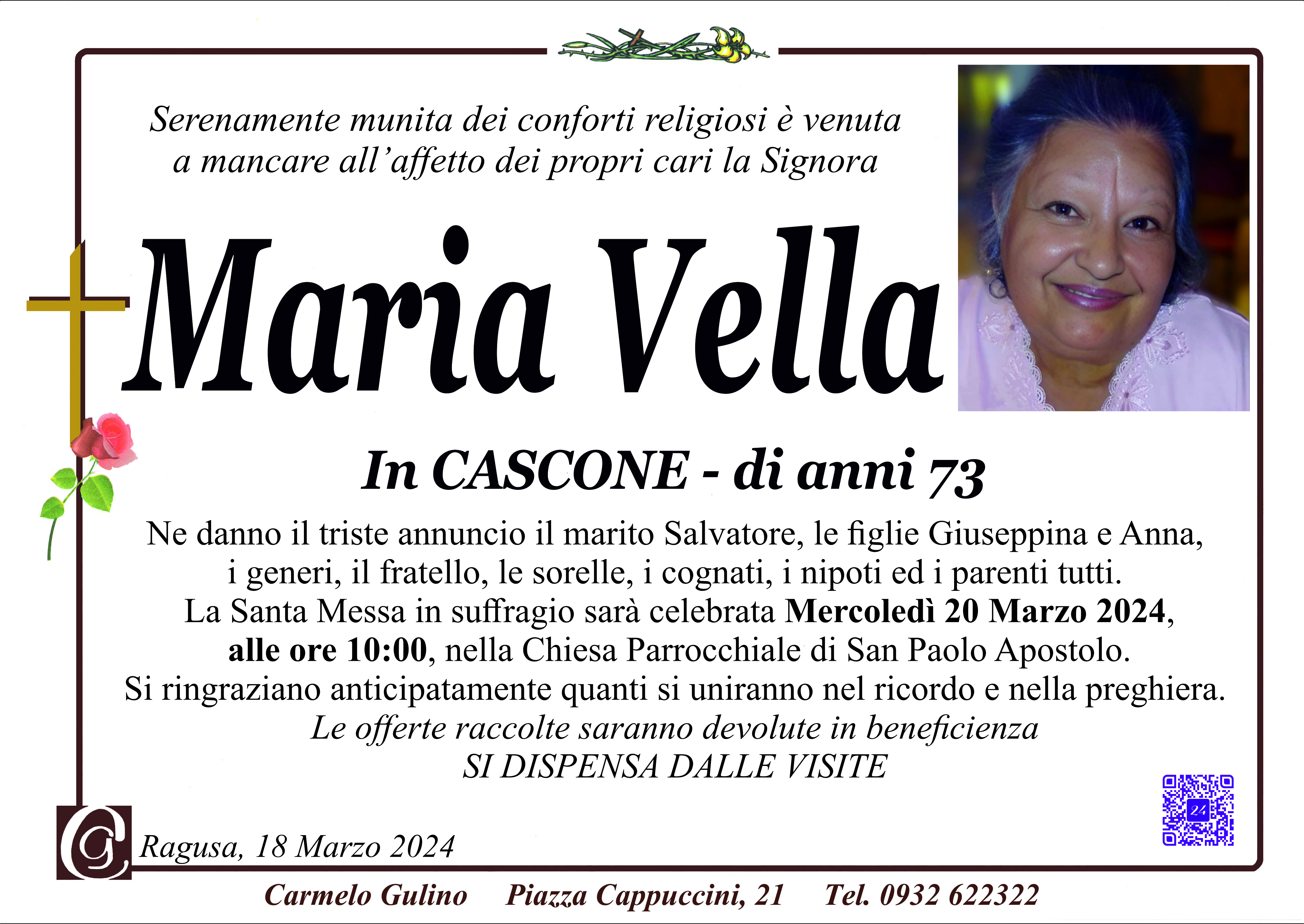 Necrologi: Maria Vella
