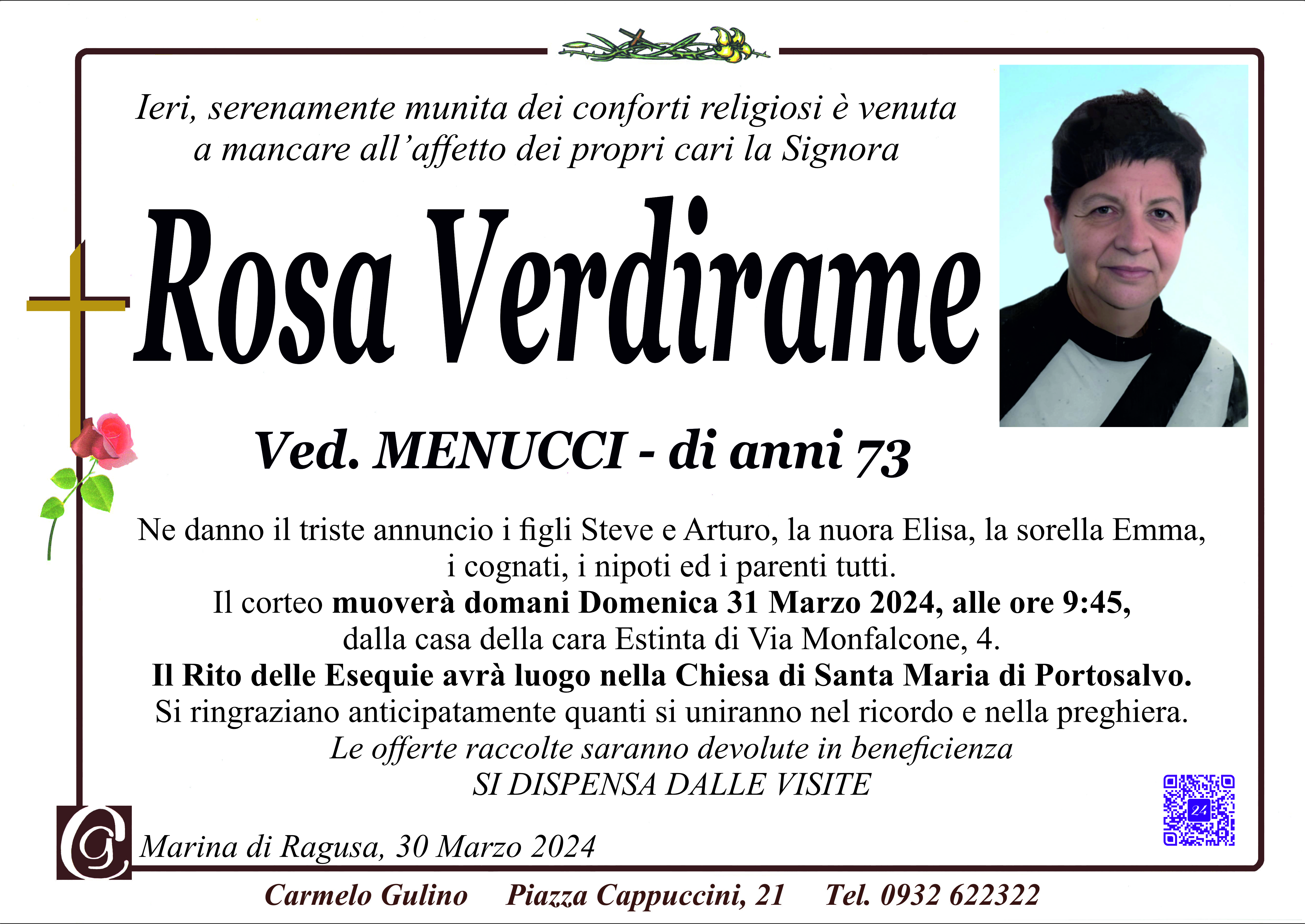 Necrologi: Rosa Verdirame