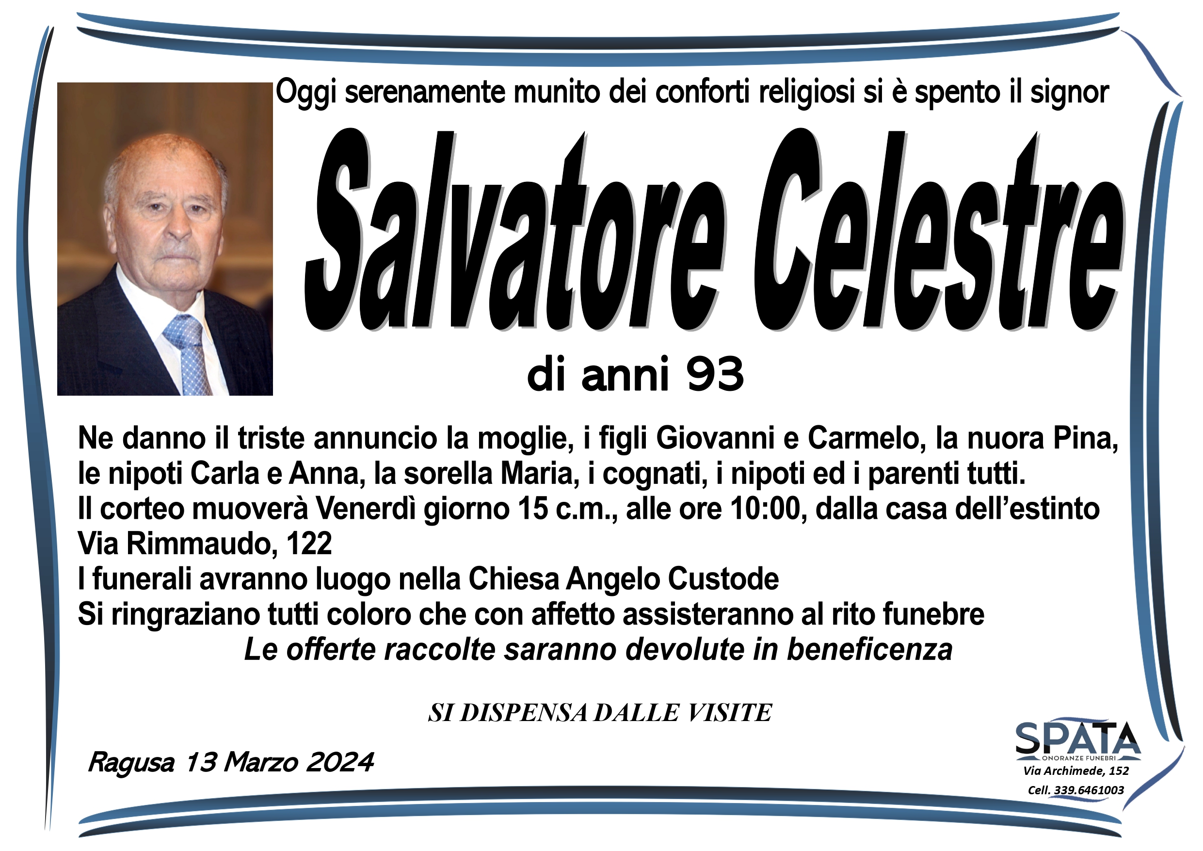 Necrologi: Salvatore Celestre