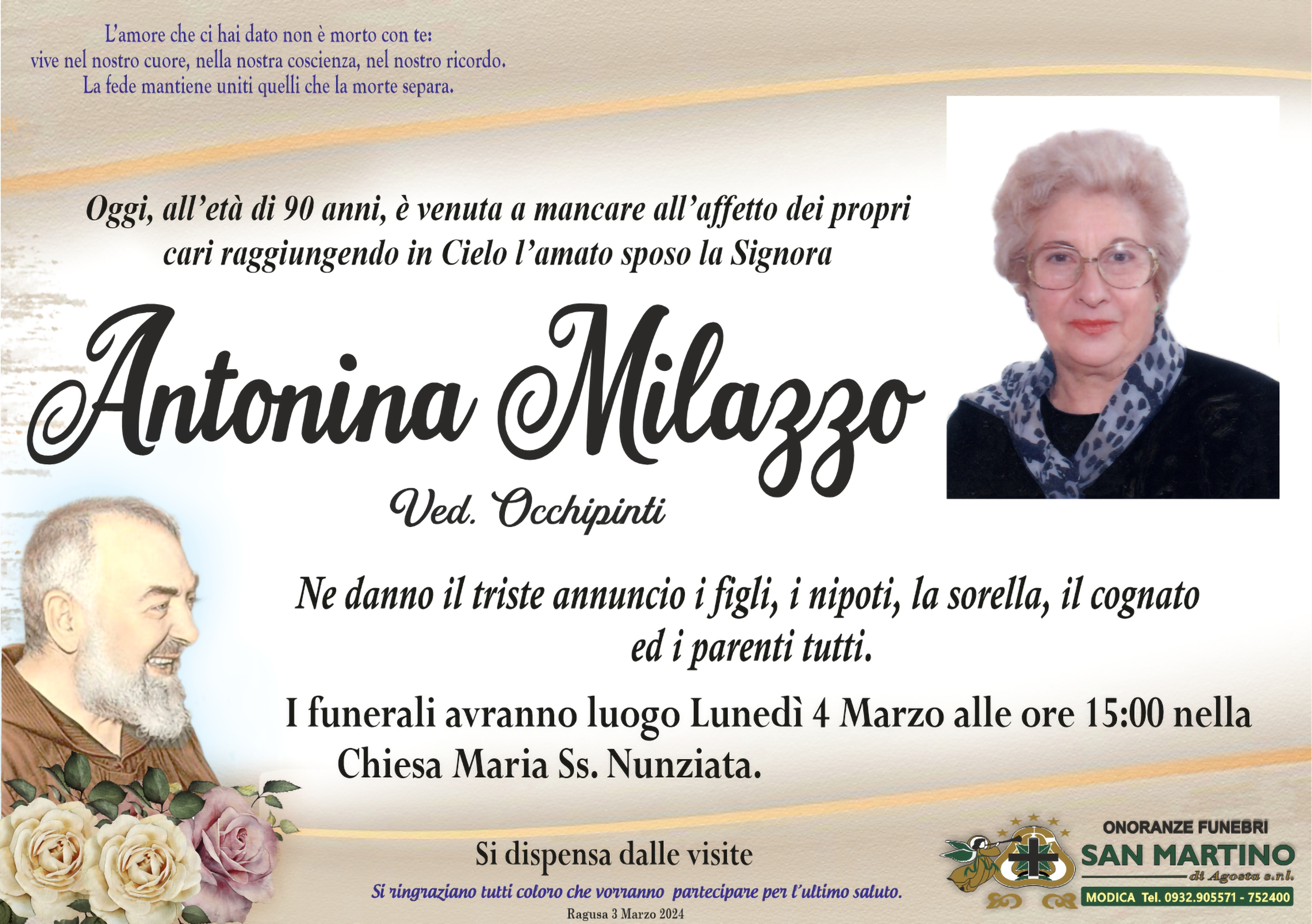 Necrologi: Antonina Milazzo