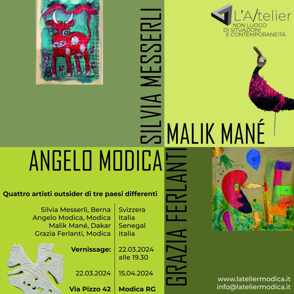 La galleria L’A/telier di Modica inaugura le mostre del 2024 ospitando  quattro artisti da tre Paesi differenti