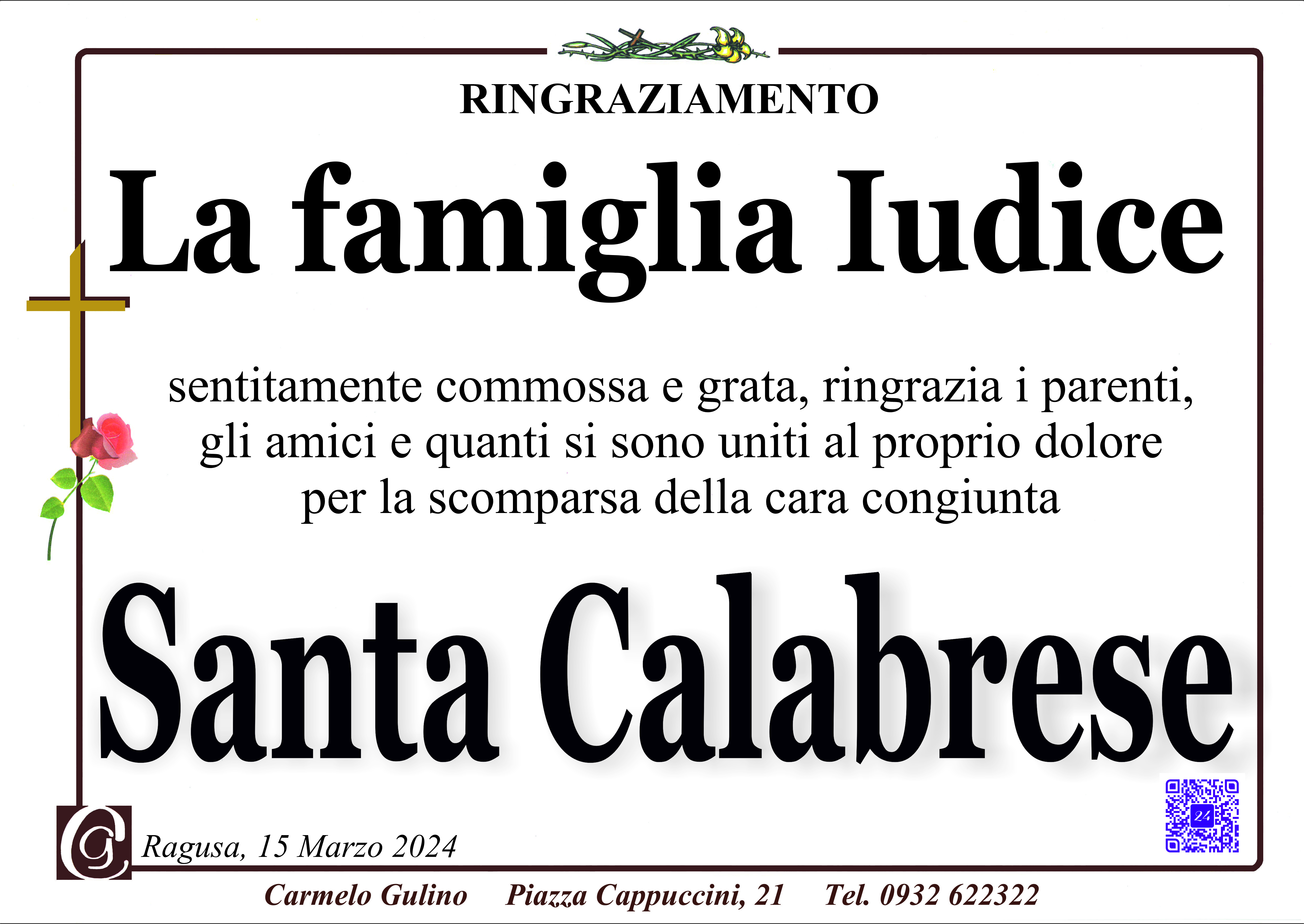 Ringraziamento famiglia Iudice