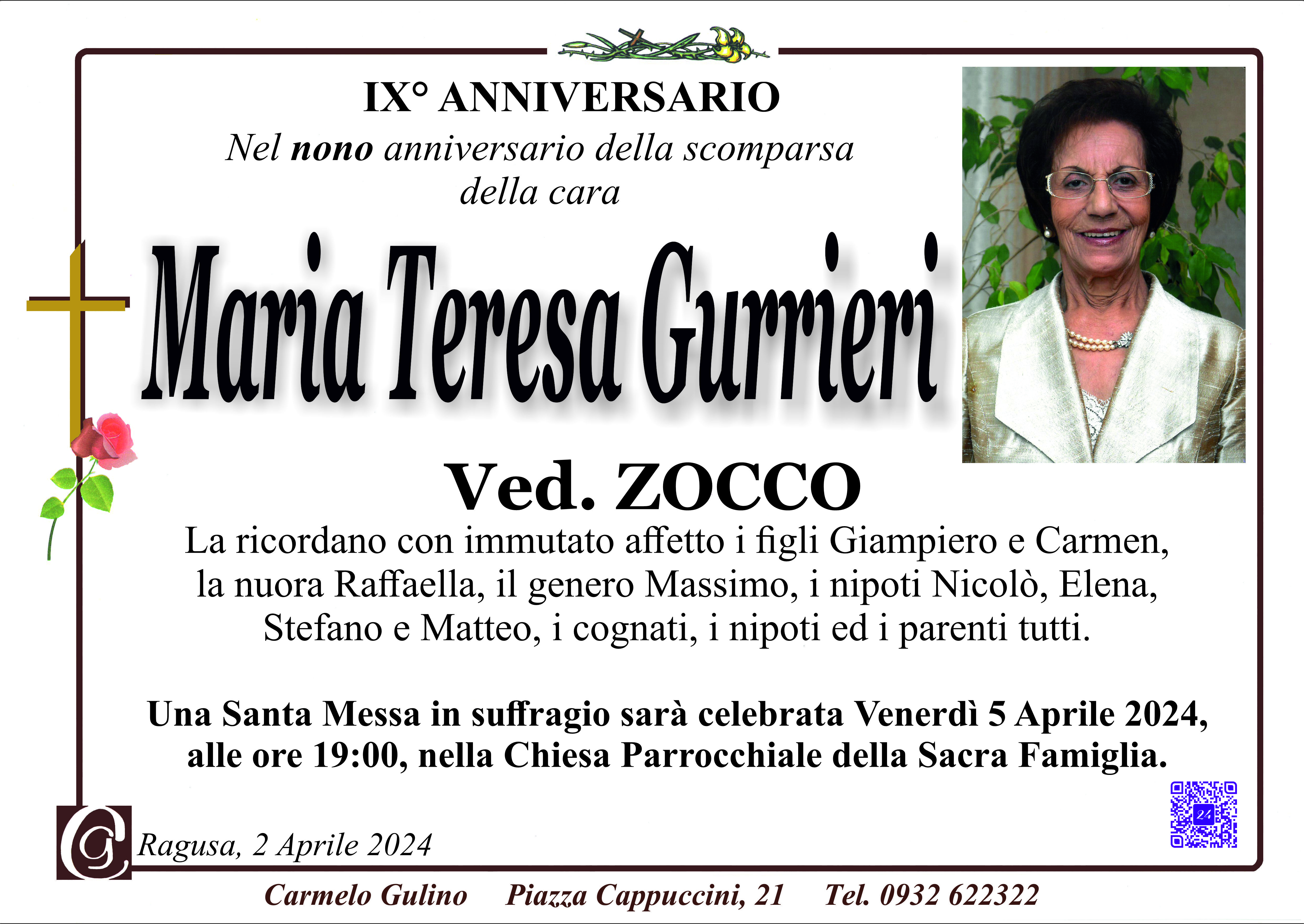 Anniversario: Maria Teresa Gurrieri