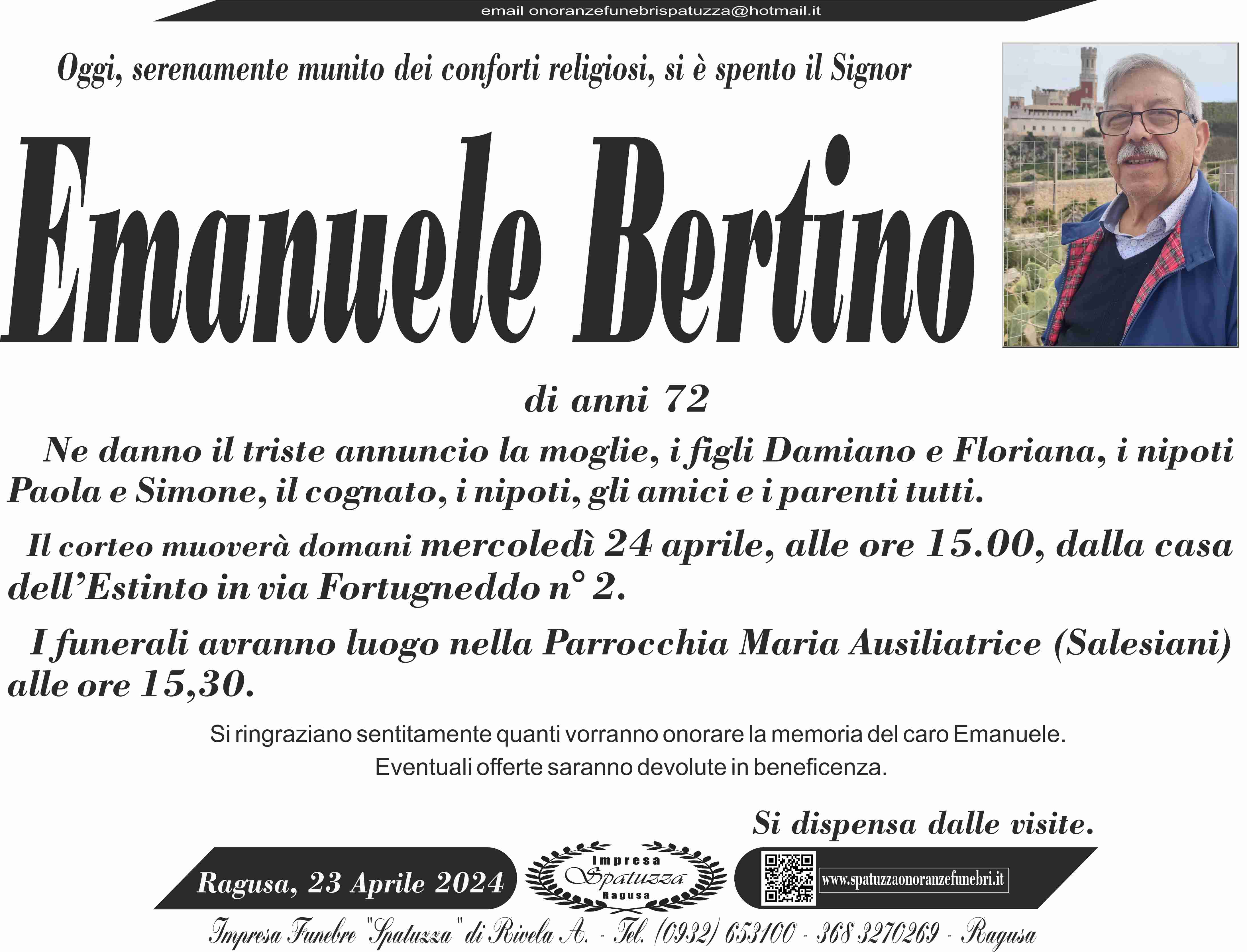 Necrologi: Emanuele Bertino