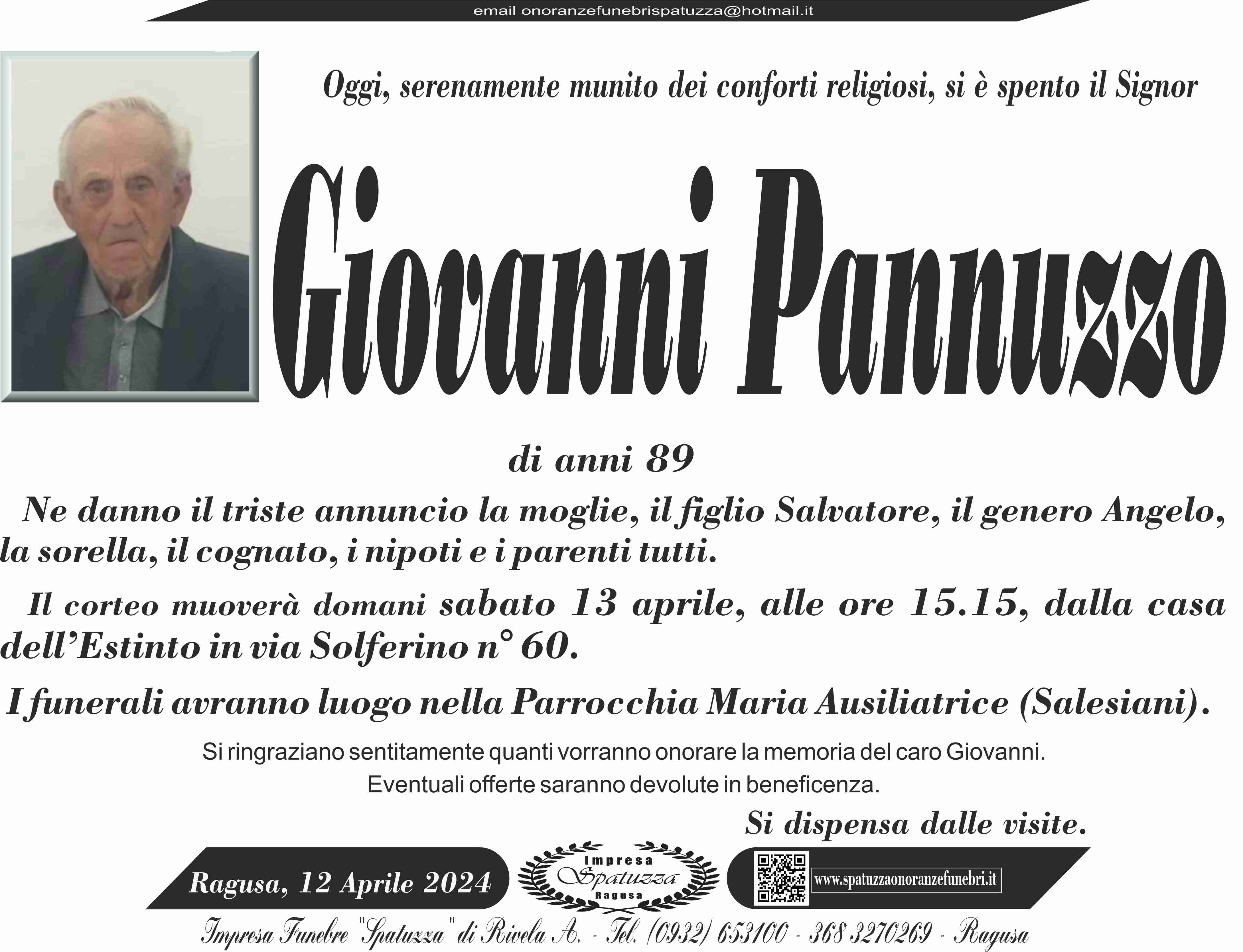 Necrologi: Giovanni Pannuzzo