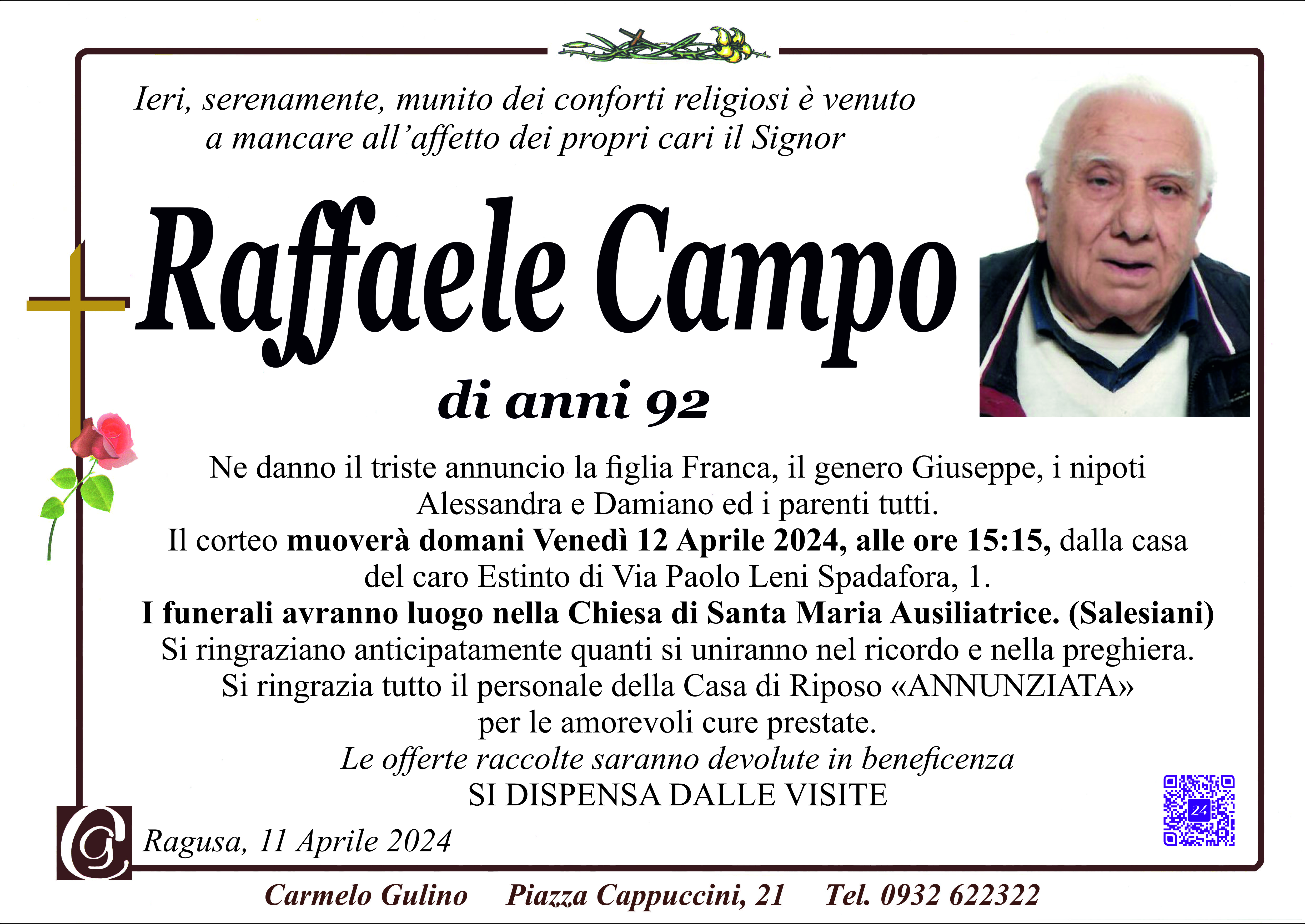 Necrologi: Raffaele Campo