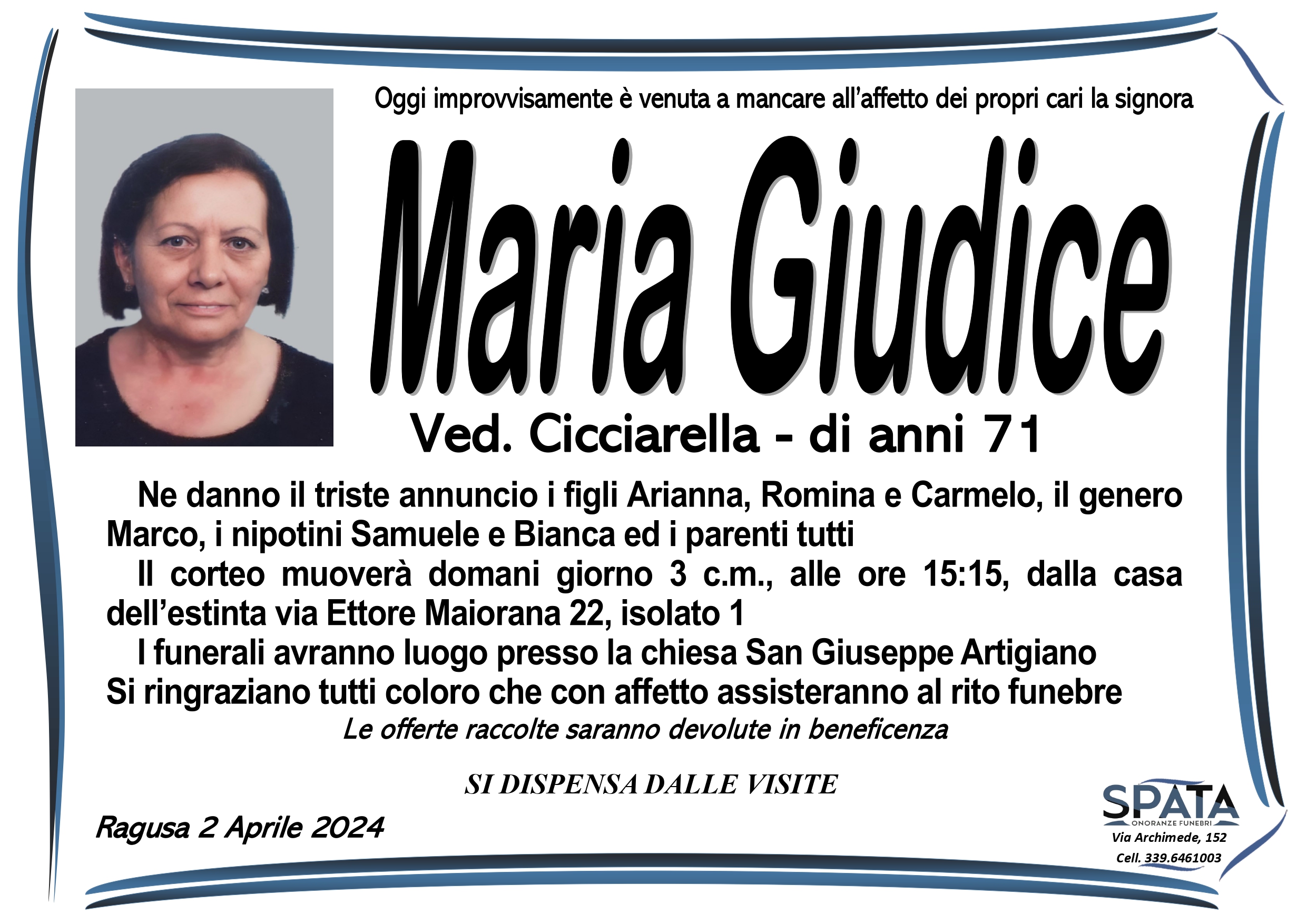 Necrologi: Maria Giudice