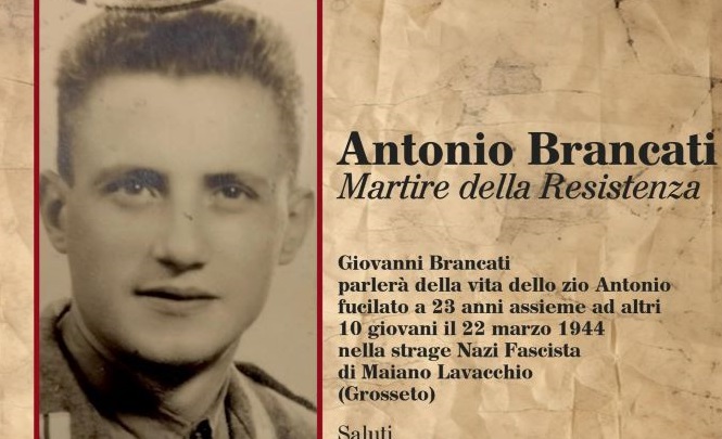 Antonio Brancati, Martire della Resistenza: l’iniziativa al Centro studi “F. Rossitto” di Ragusa