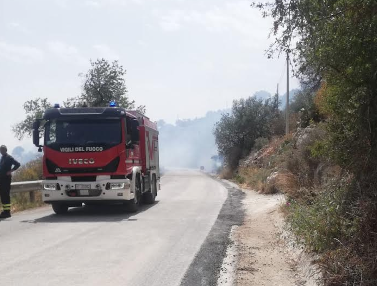 Vasto incendio nello sciclitano. Il vento non favorisce i soccorsi