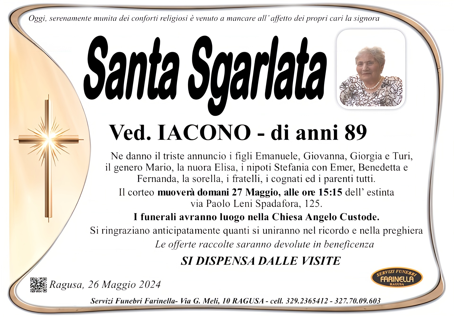 Necrologi: Santa Sgarlata