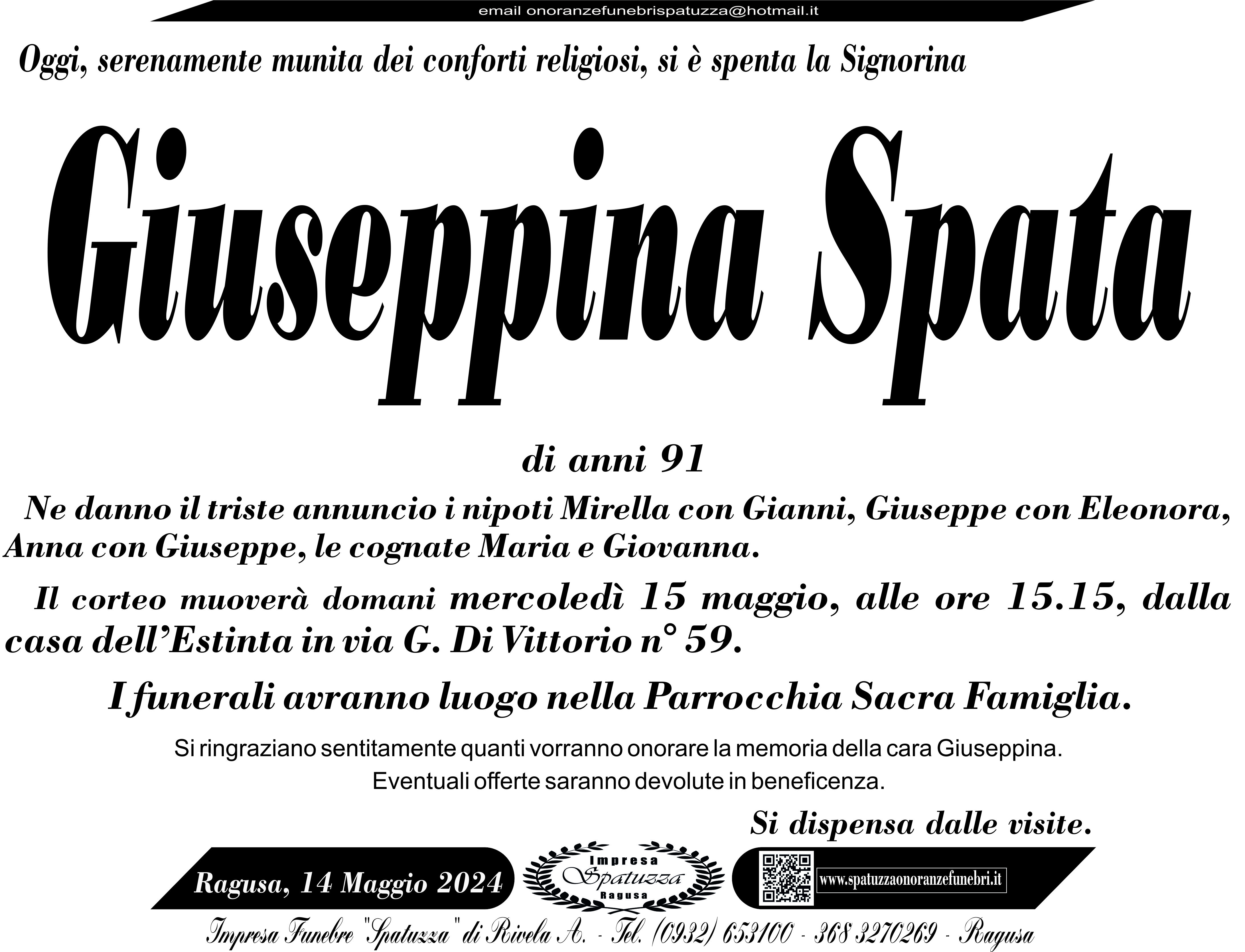 Necrologi: Giuseppina Spata