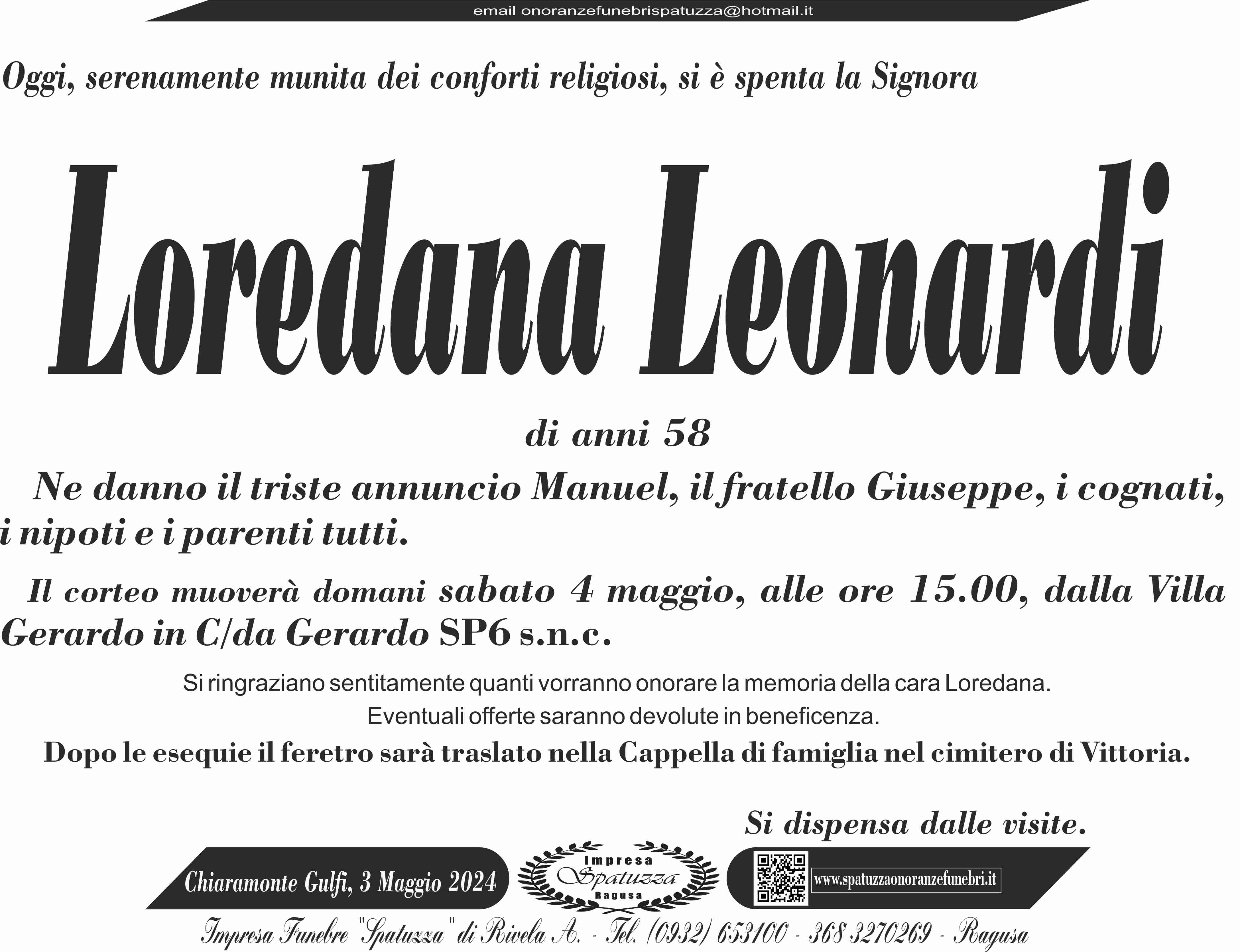 Necrologi: Loredana Leonardi