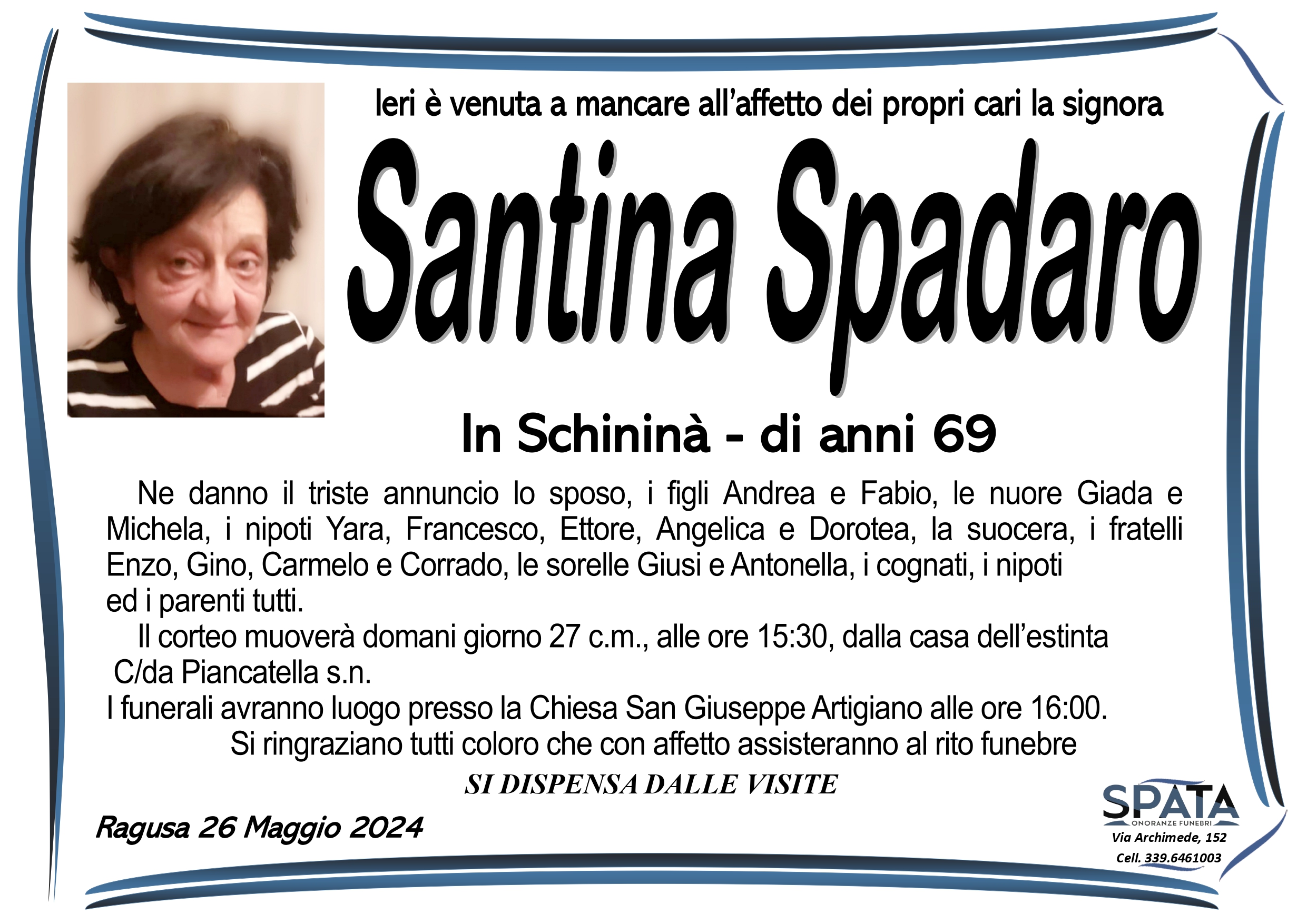 Necrologi: Santina Spadaro