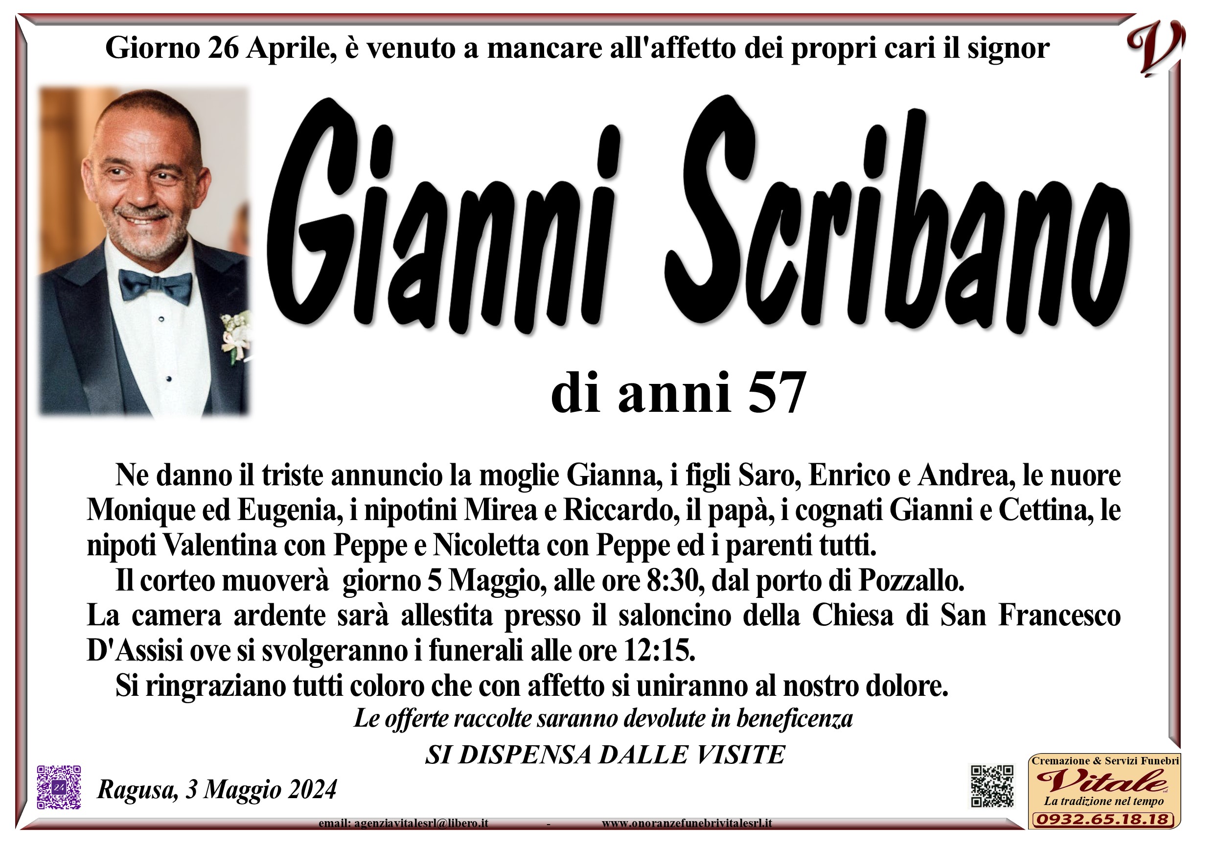 Necrologi: Gianni Scribano