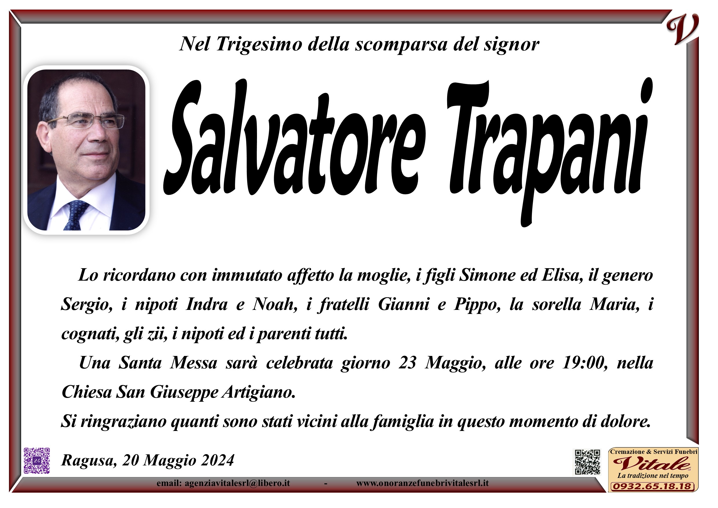 Trigesimo: Salvatore Trapani