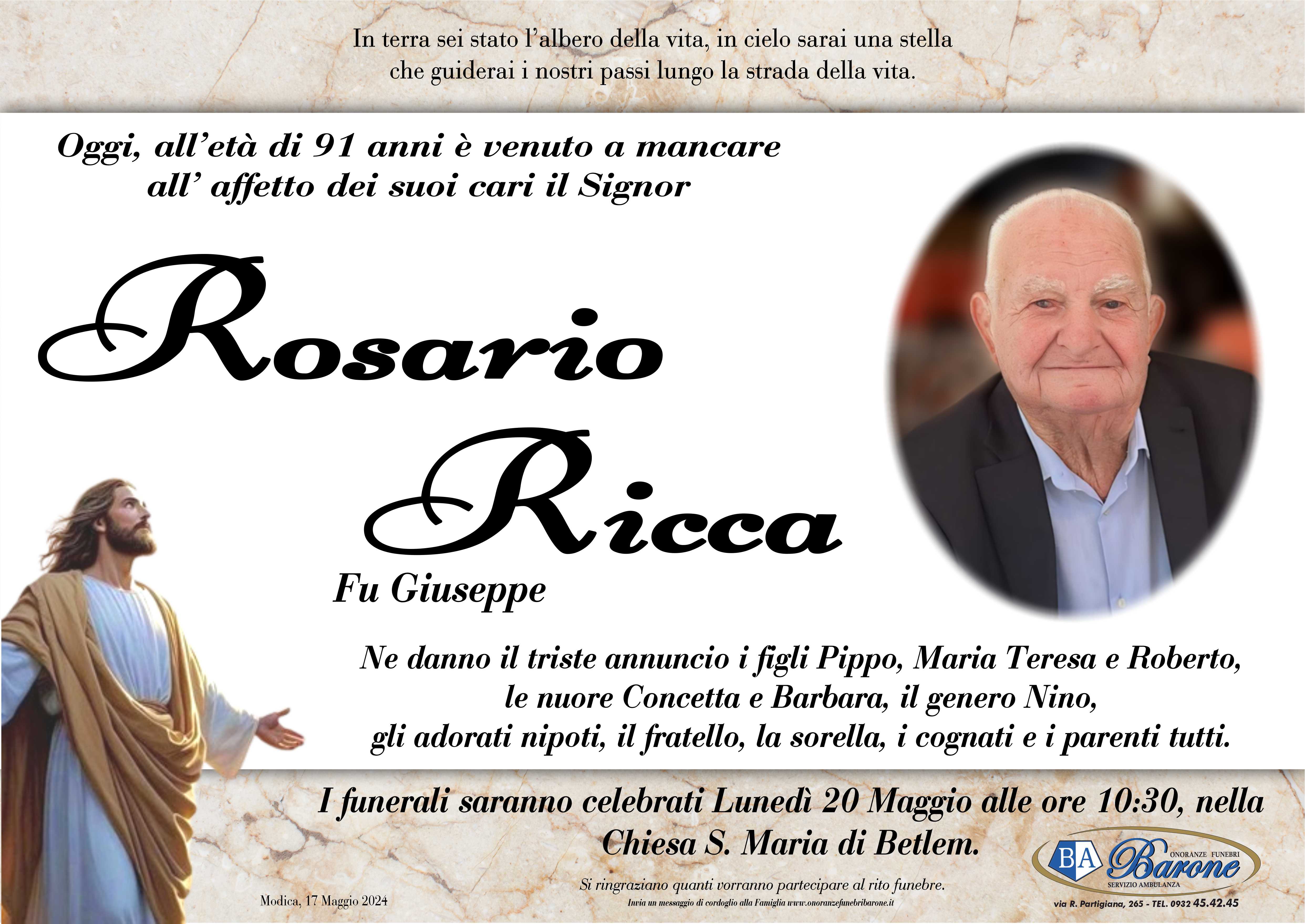 Necrologi: Rosario Ricca