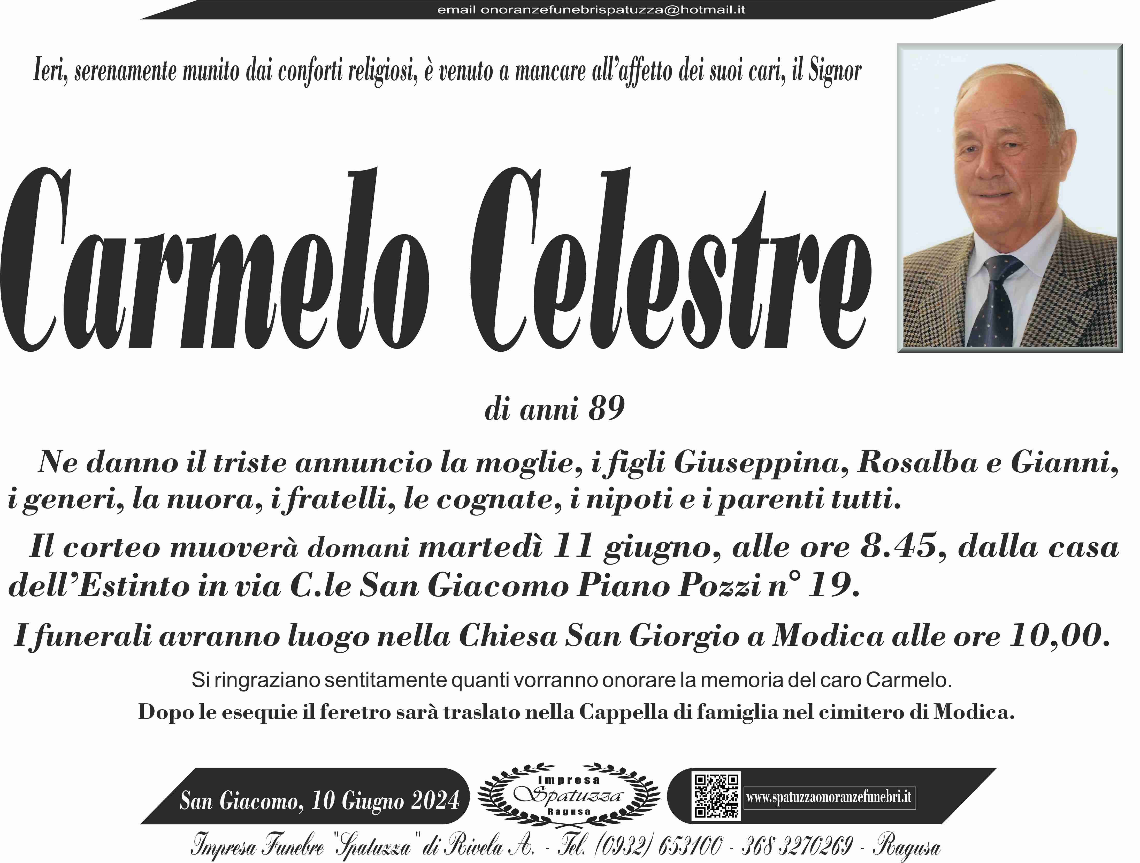 Necrologi: Carmelo Celestre