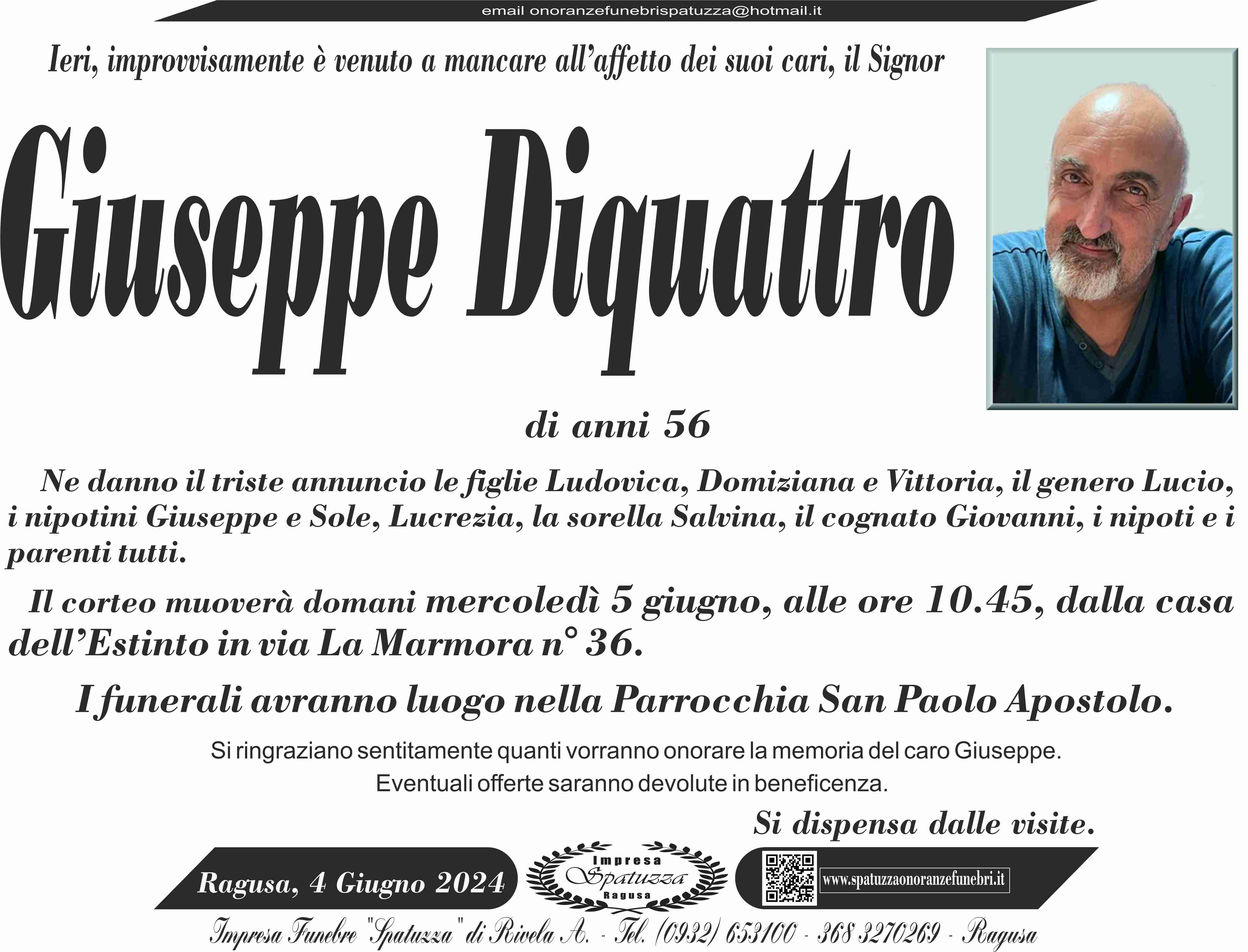 Necrologi: Giuseppe Diquattro