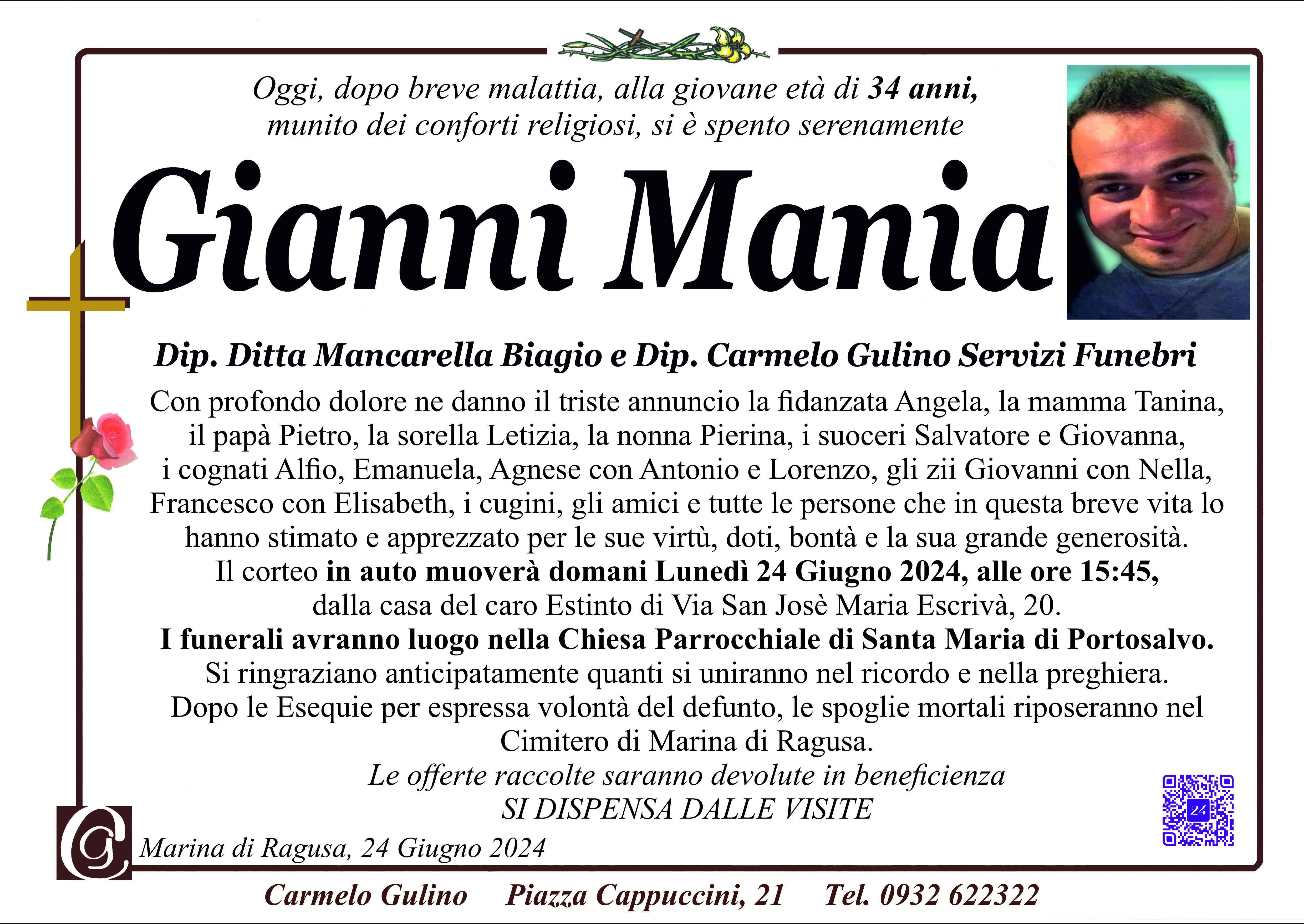 Necrologi: Gianni Mania