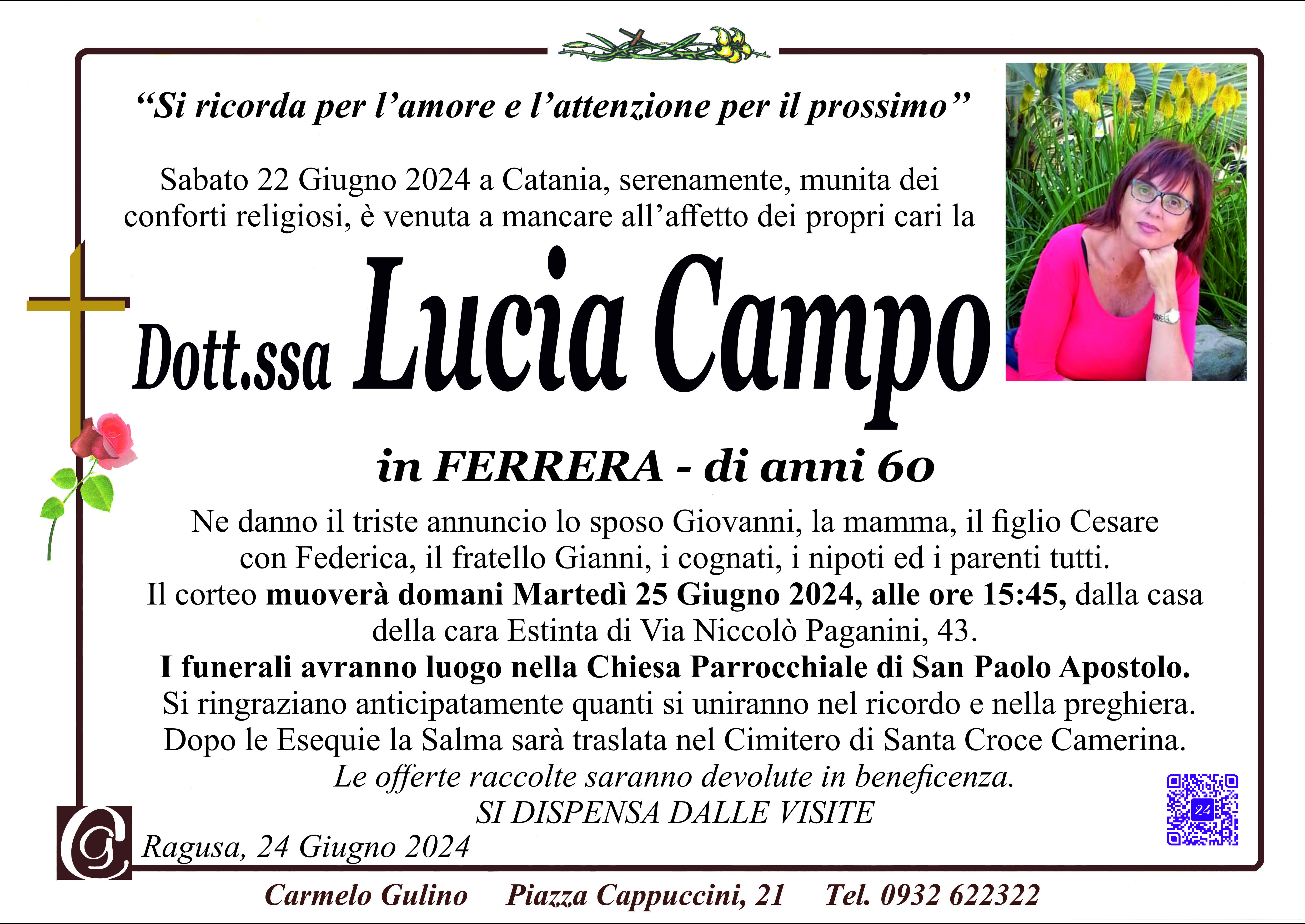 Necrologi: Lucia Campo