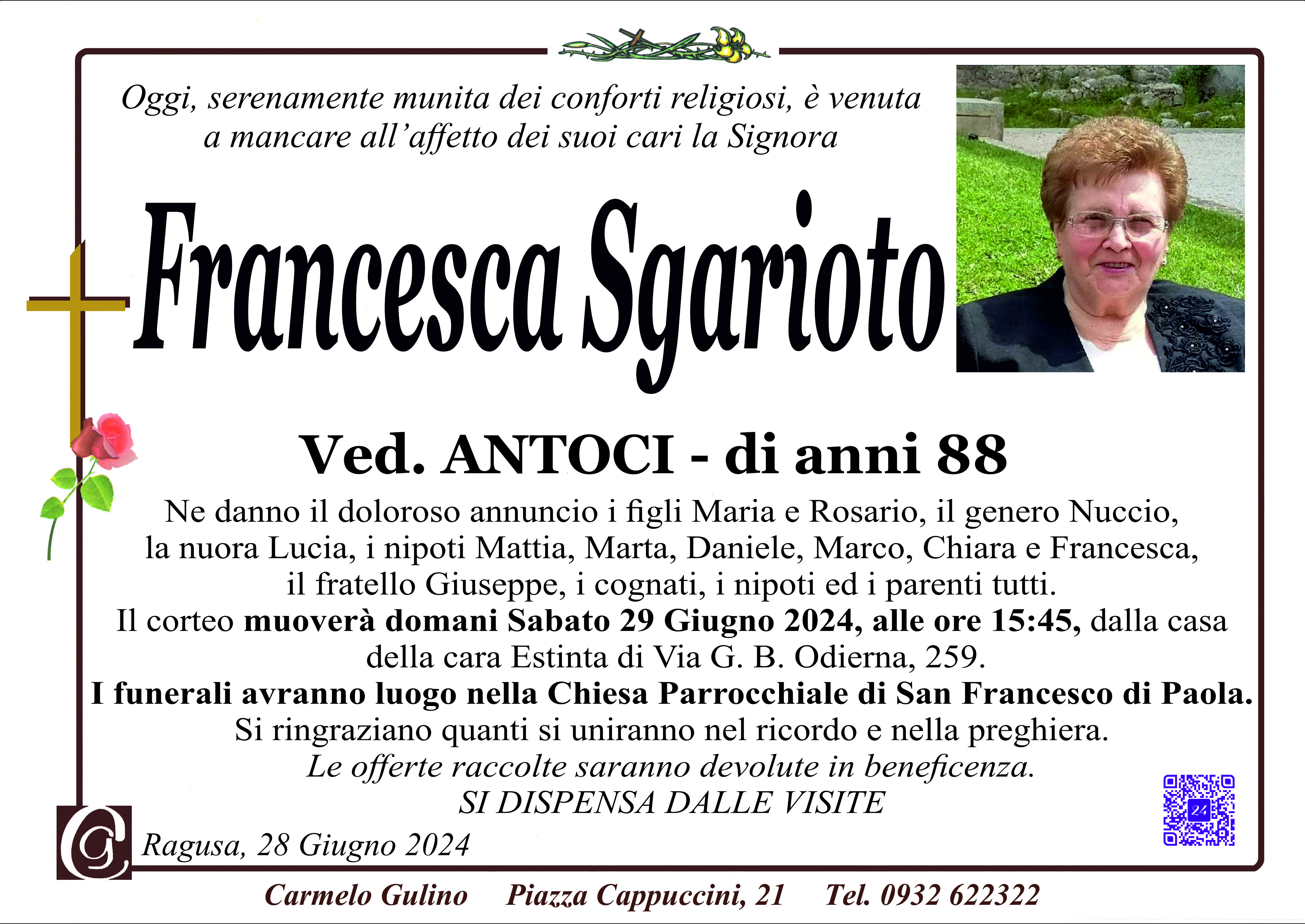 Necrologi: Francesca Sgarioto