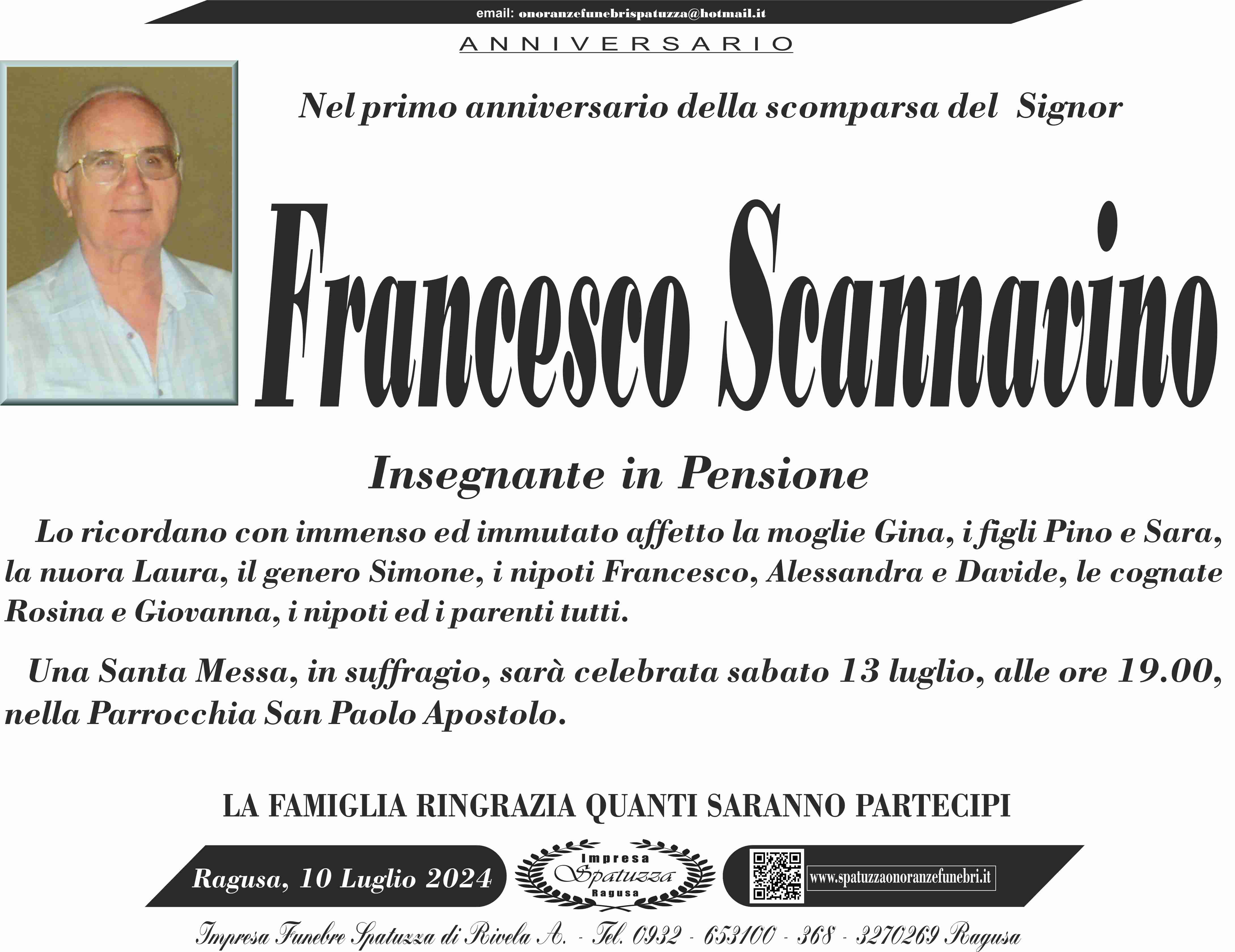 Anniversario: Francesco Scannavino
