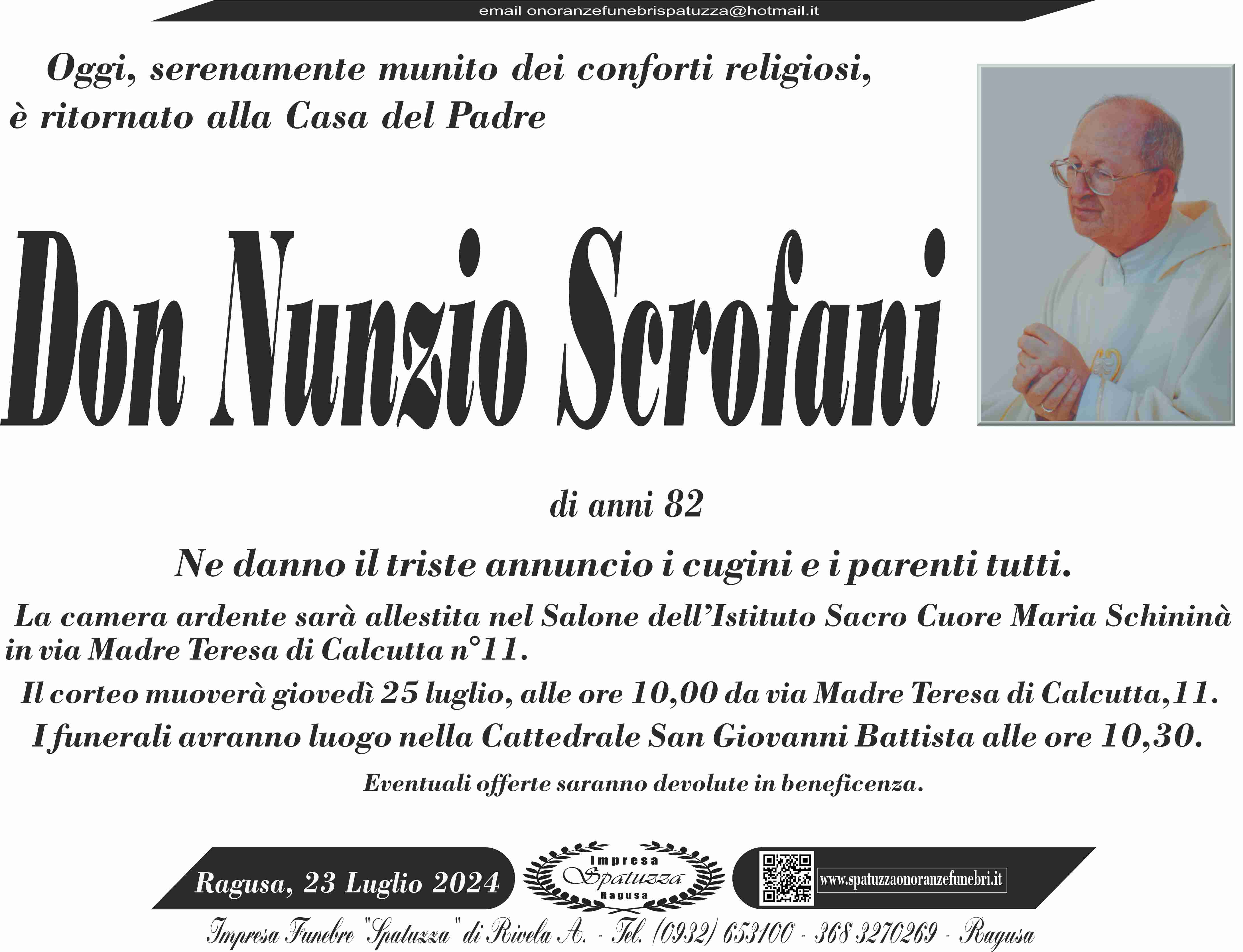 Necrologi: Don Nunzio Scrofani