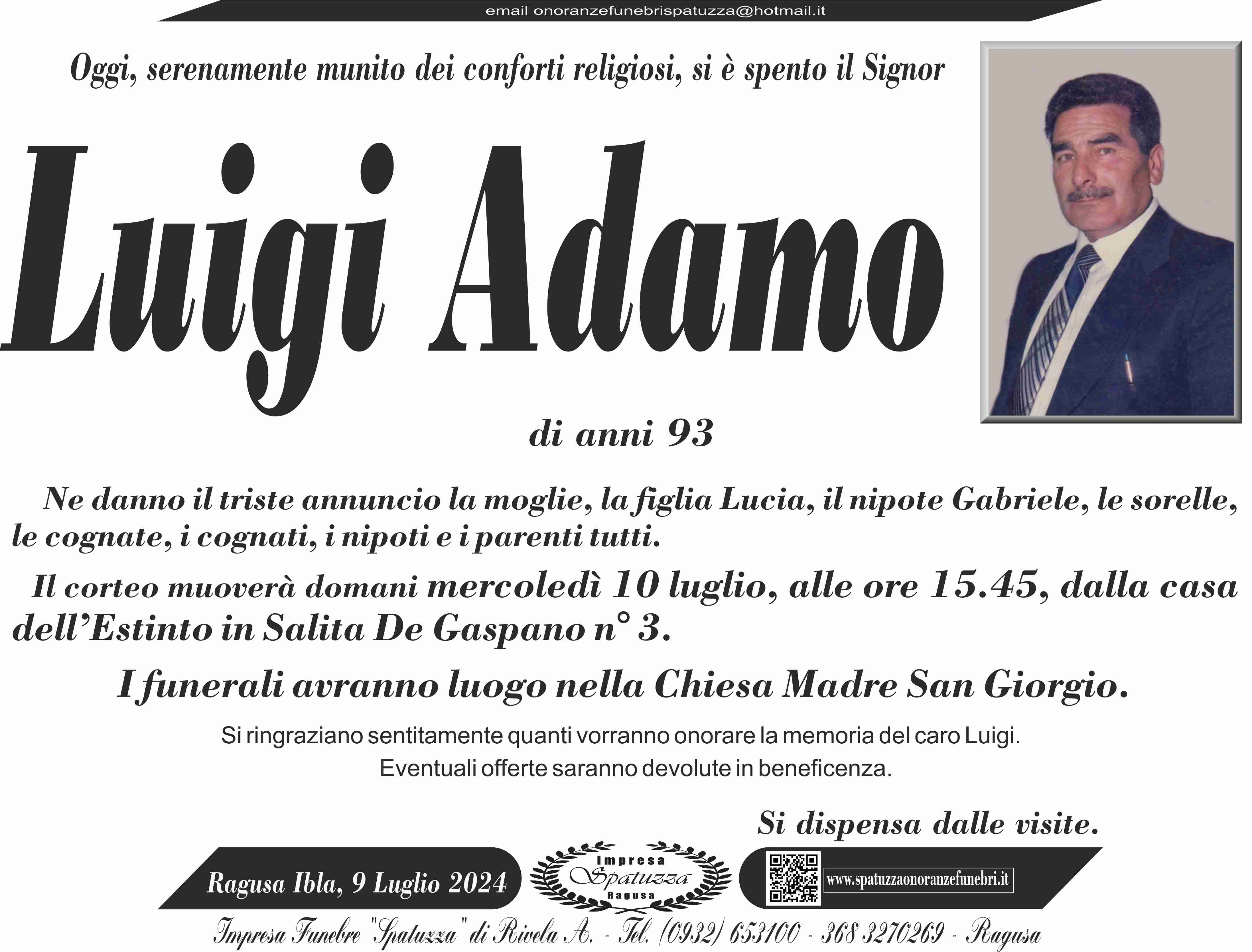 Necrologi: Luigi Adamo