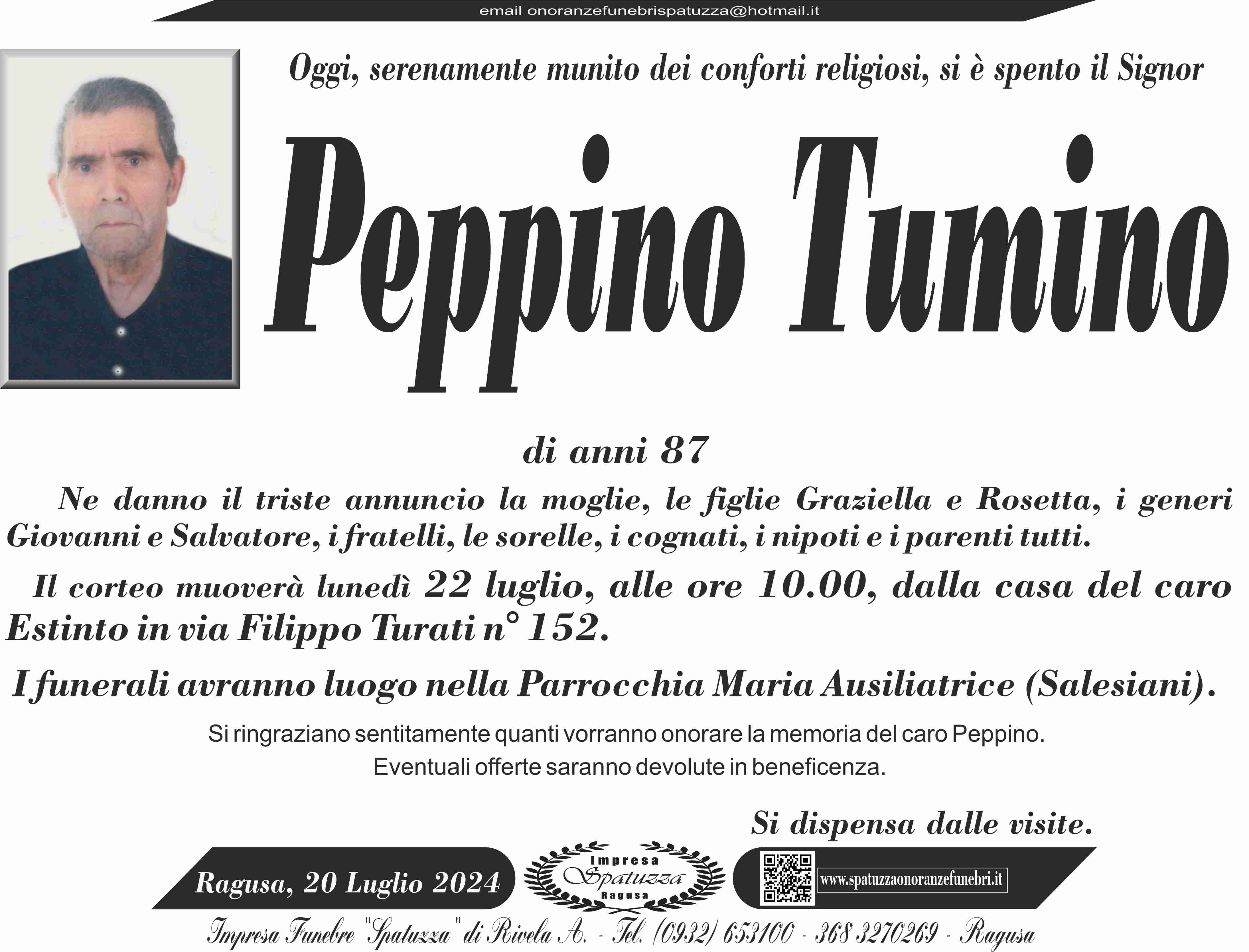 Necrologi: Peppino Tumino