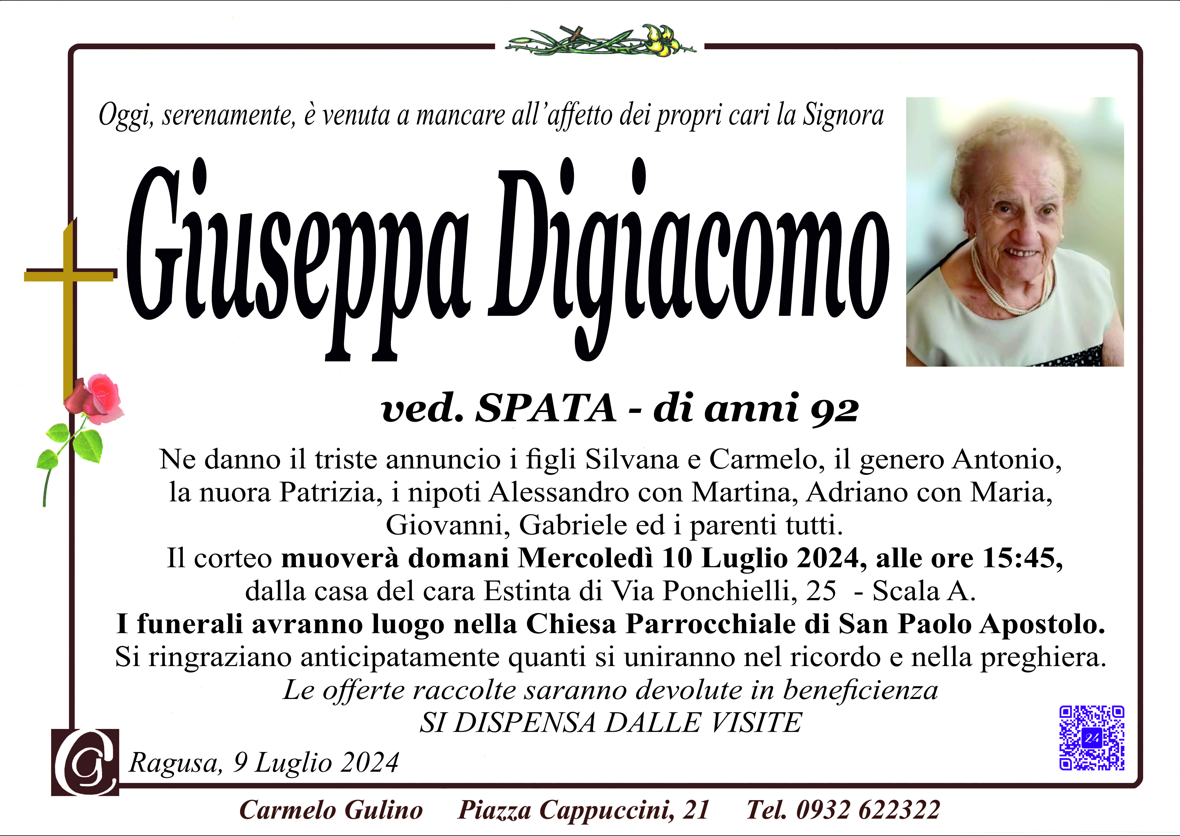 Necrologi: Giuseppa Digiacomo