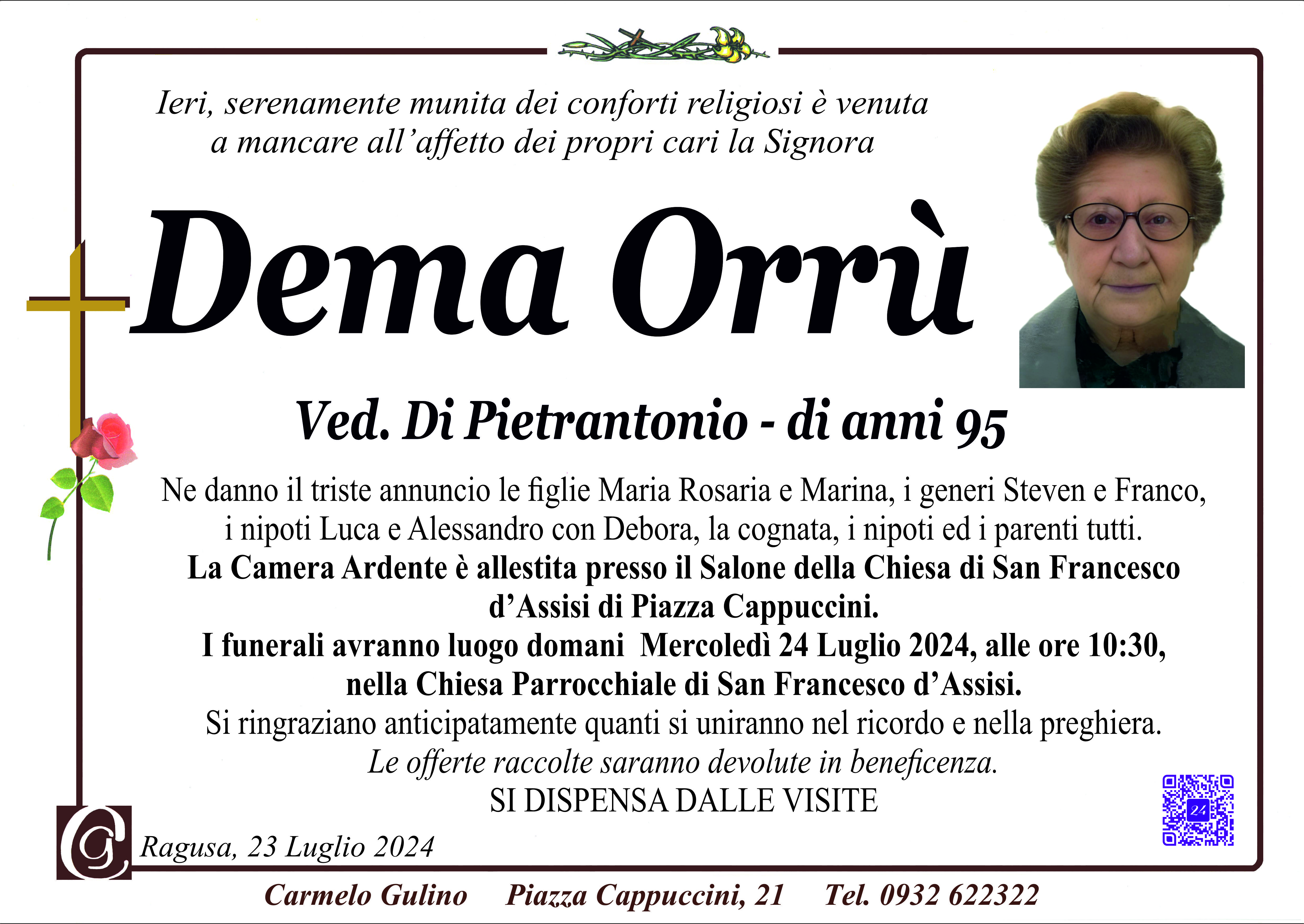 Necrologi: Dema Orrù